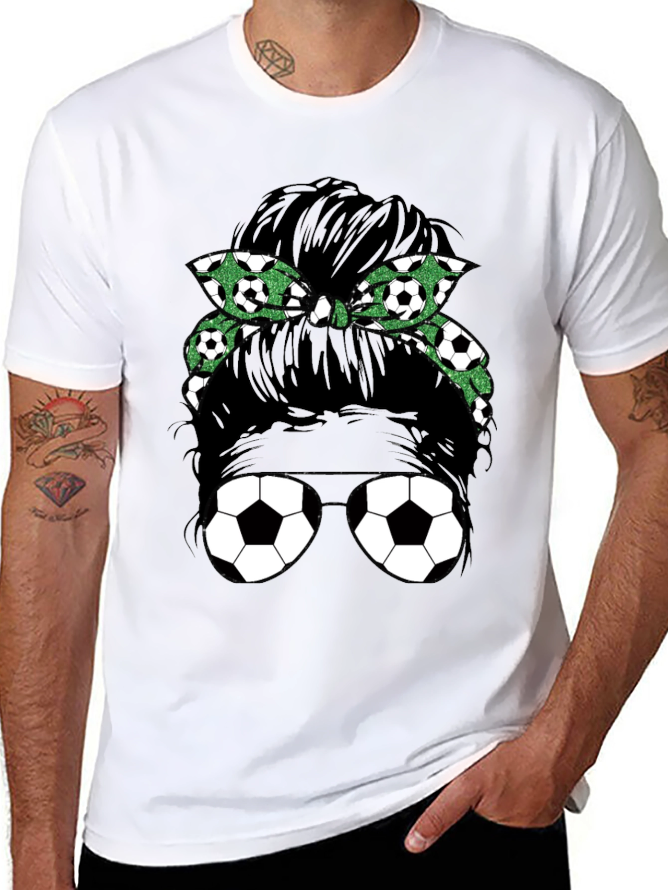 Soccer Mom Messy Bun Graphic Tee - Black