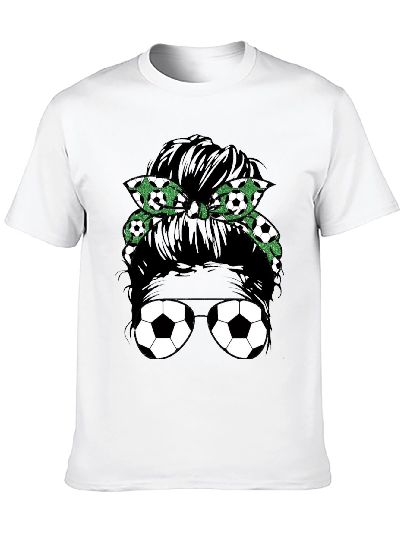 Soccer Mom Messy Bun Graphic Tee - Black