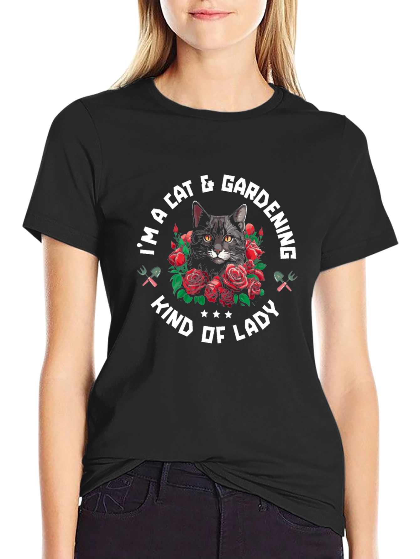 Cat & Gardening Lady T-Shirt