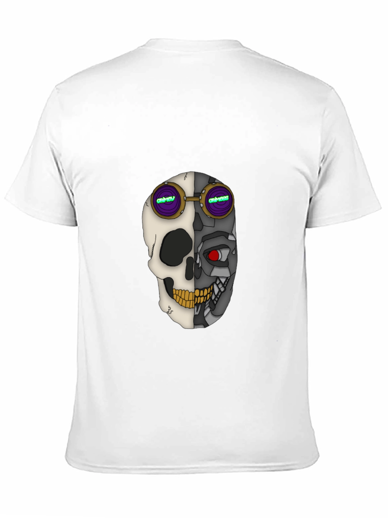 Cyber Skull Tee: Grimey Steampunk Style