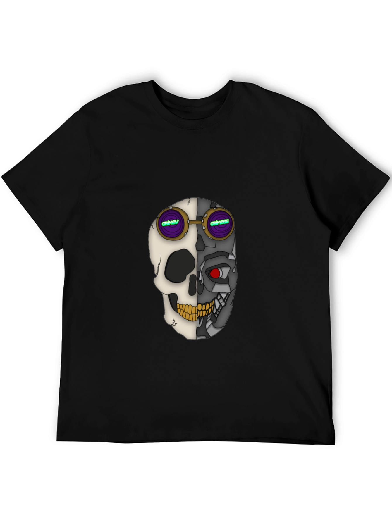 Cyber Skull Tee: Grimey Steampunk Style