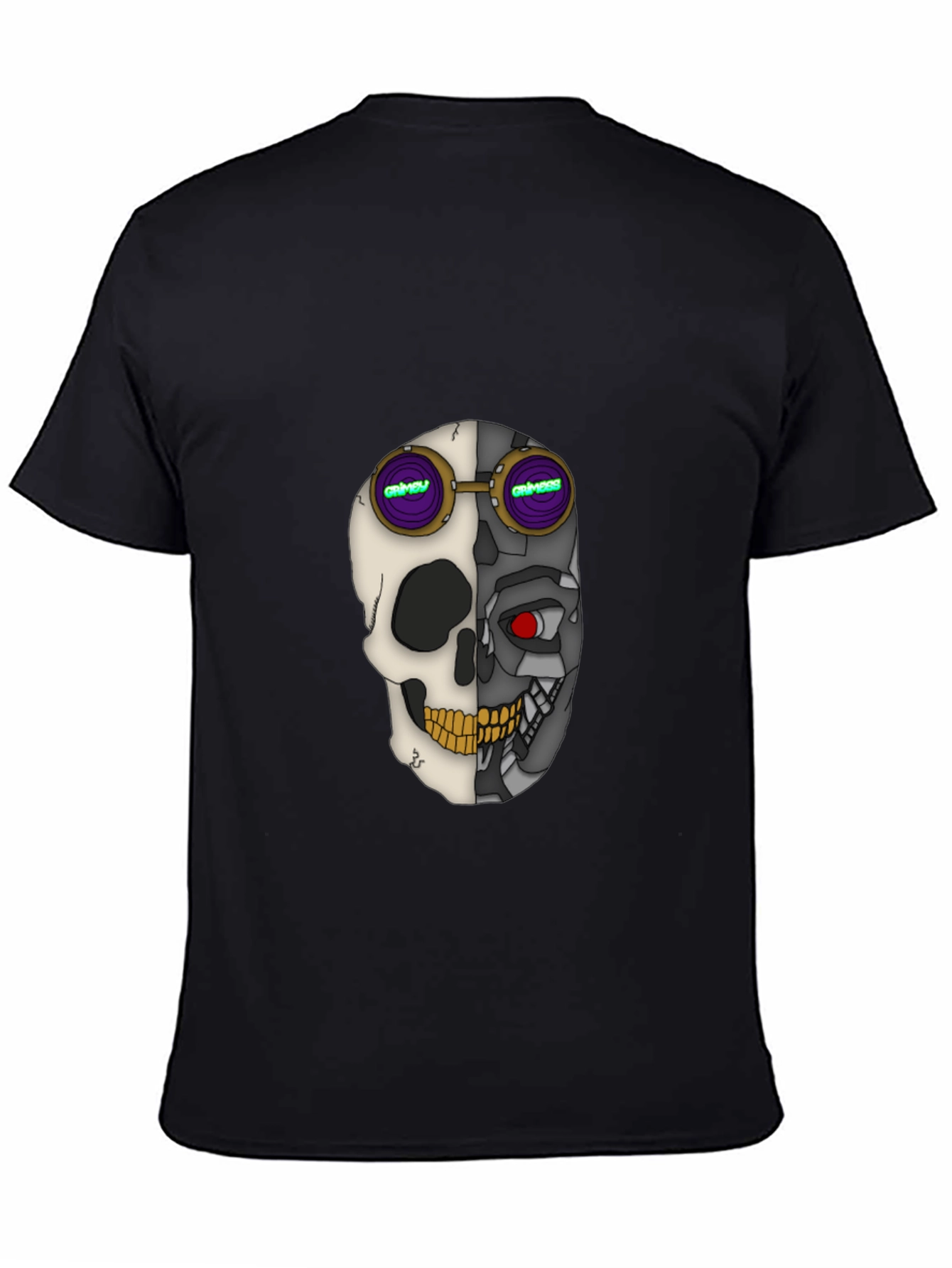 Cyber Skull Tee: Grimey Steampunk Style