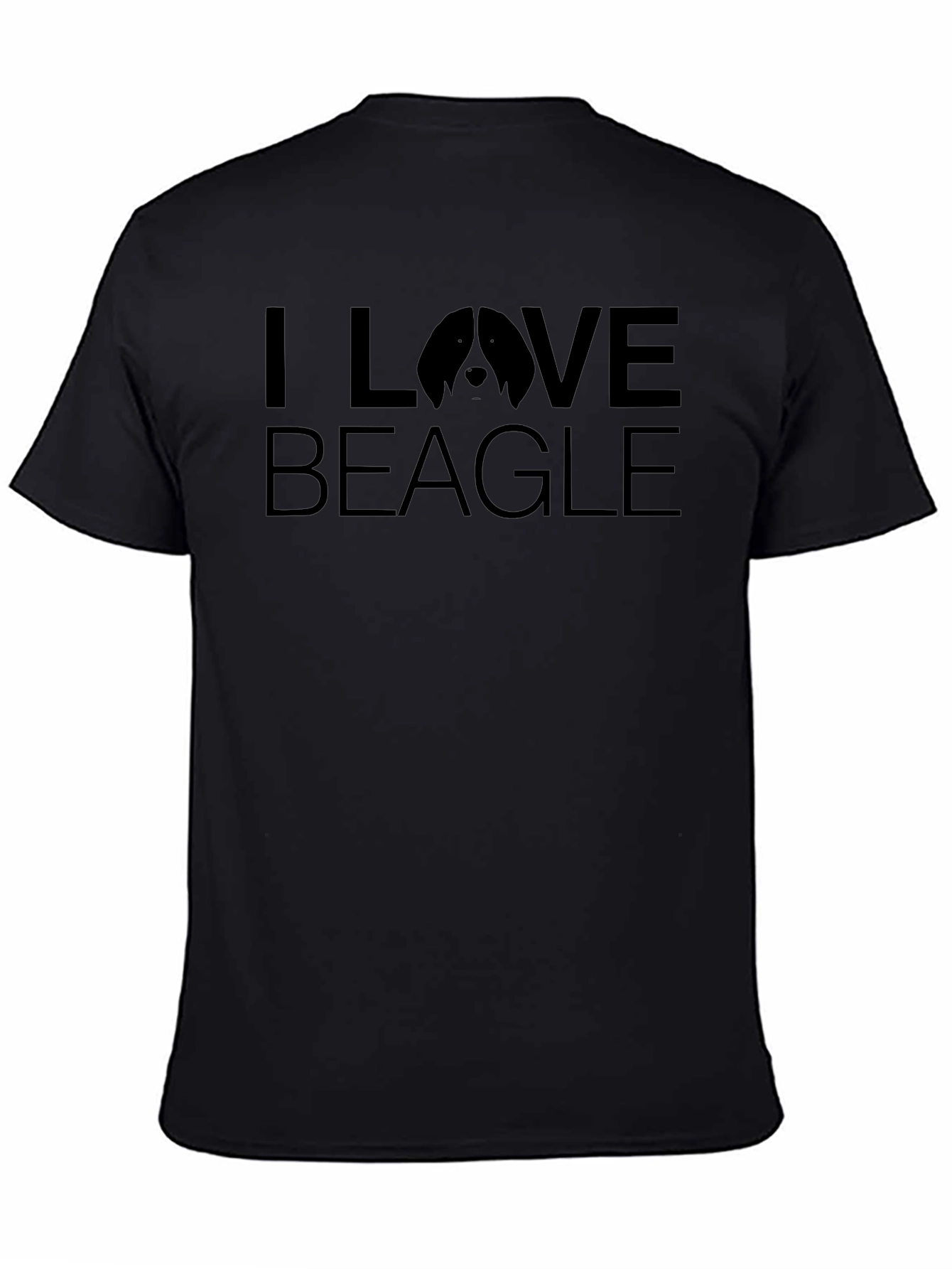 I Love Beagle Black Graphic Tee