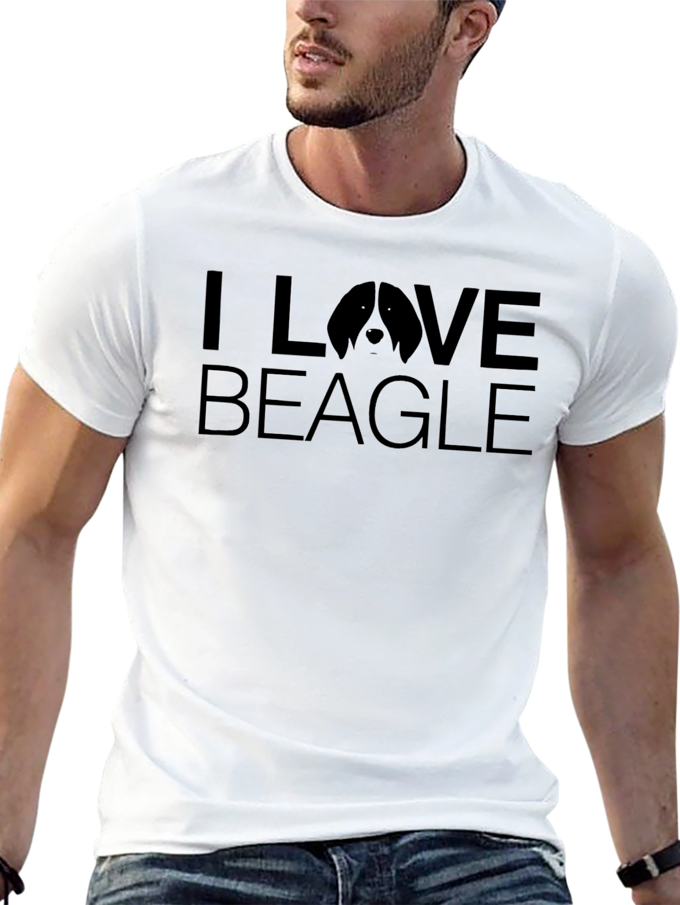 I Love Beagle Black Graphic Tee