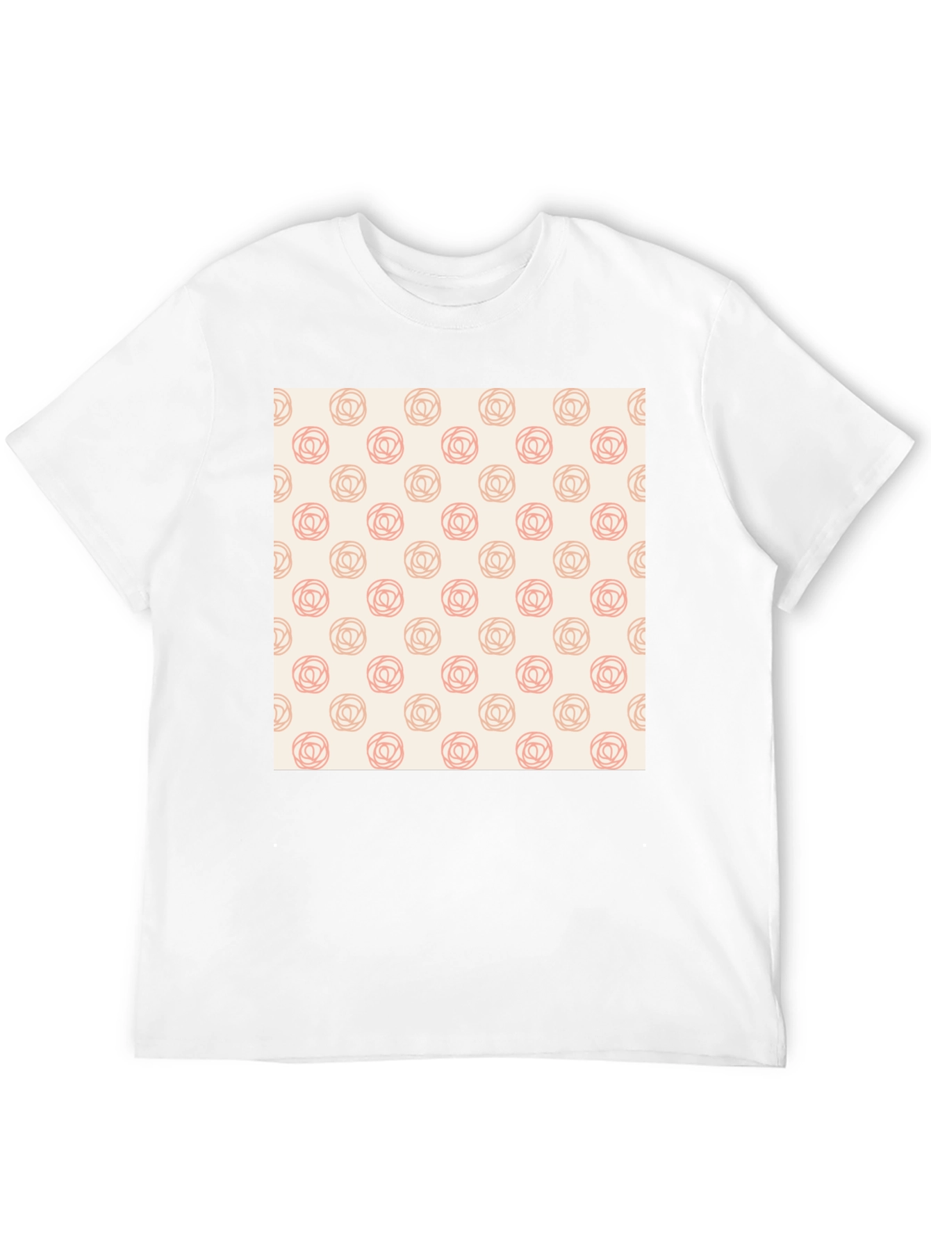Stylish Black Tee with Floral Rose Pattern
