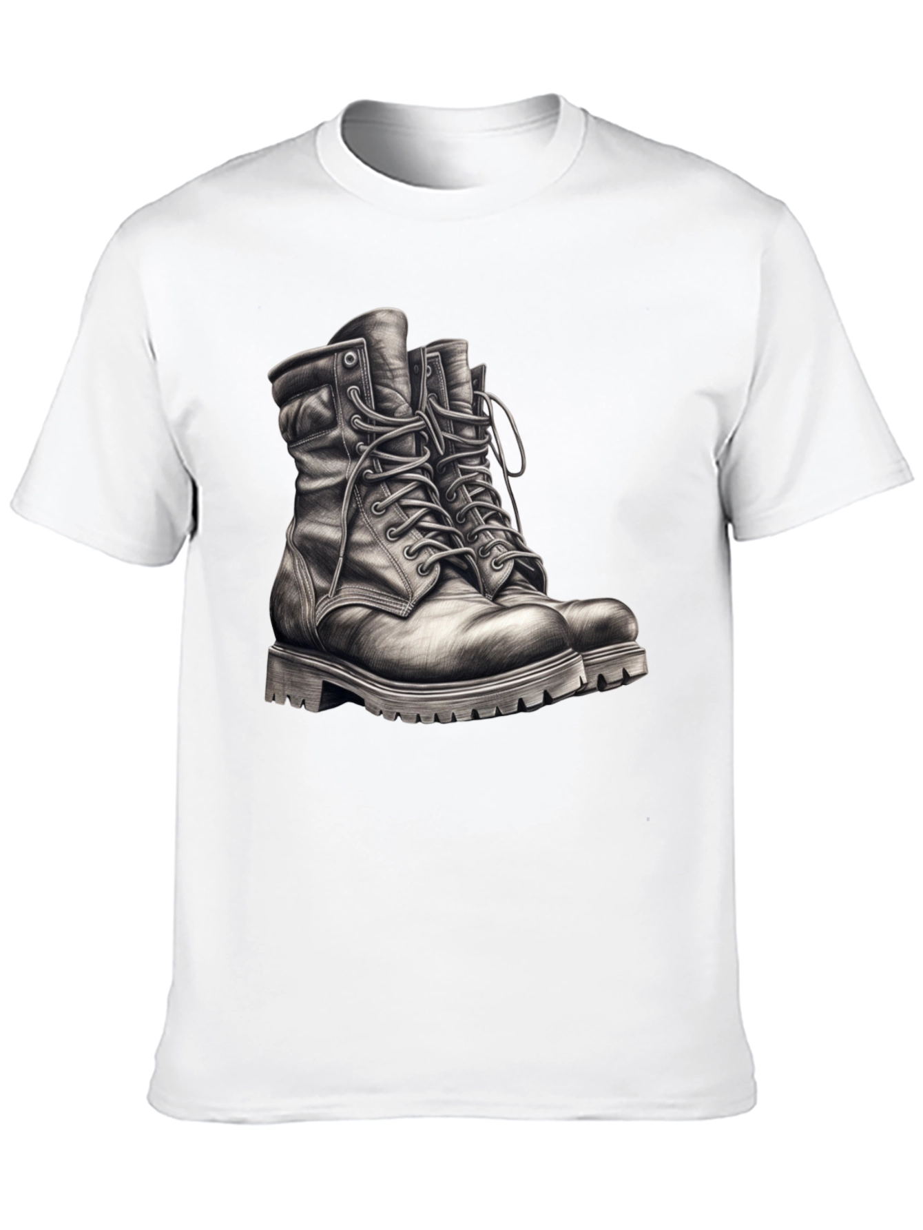 Black T-Shirt with Boots Graphic Tee