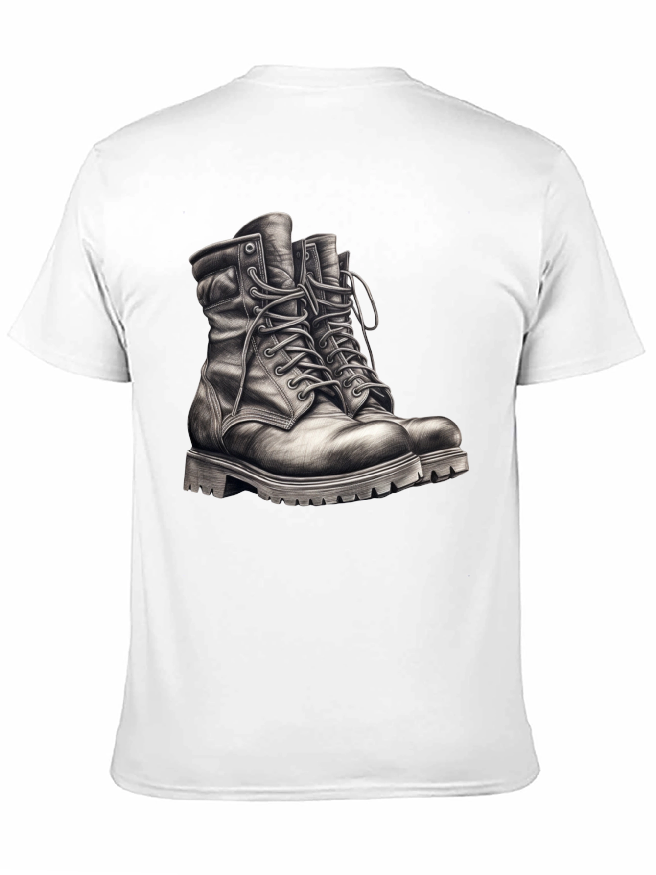 Black T-Shirt with Boots Graphic Tee