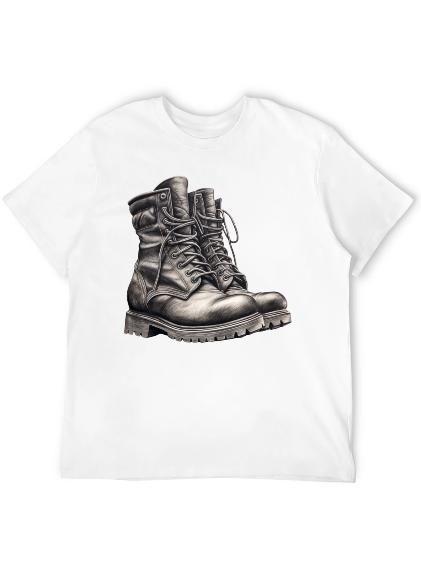 Black T-Shirt with Boots Graphic Tee