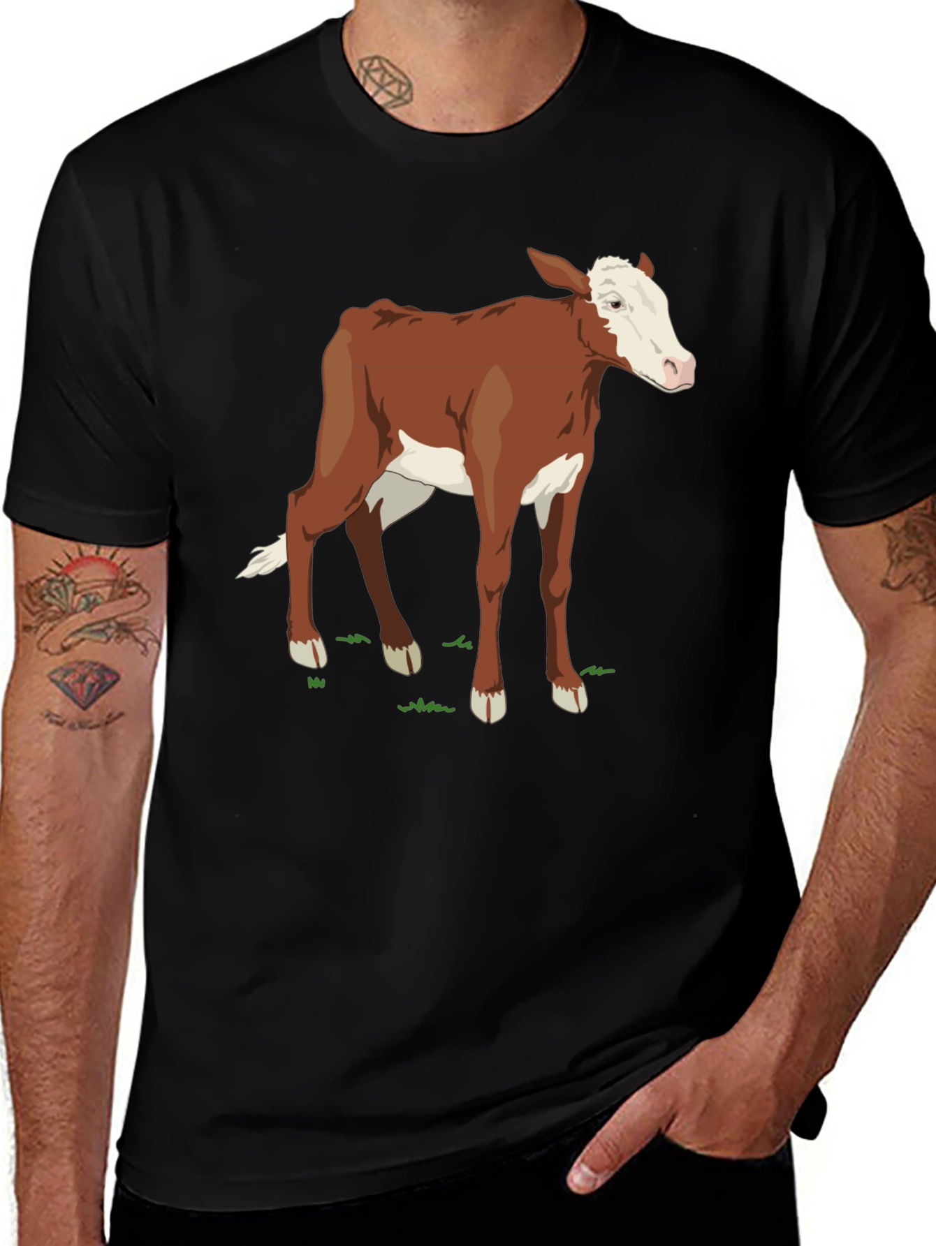 Cow Graphic Black T-Shirt