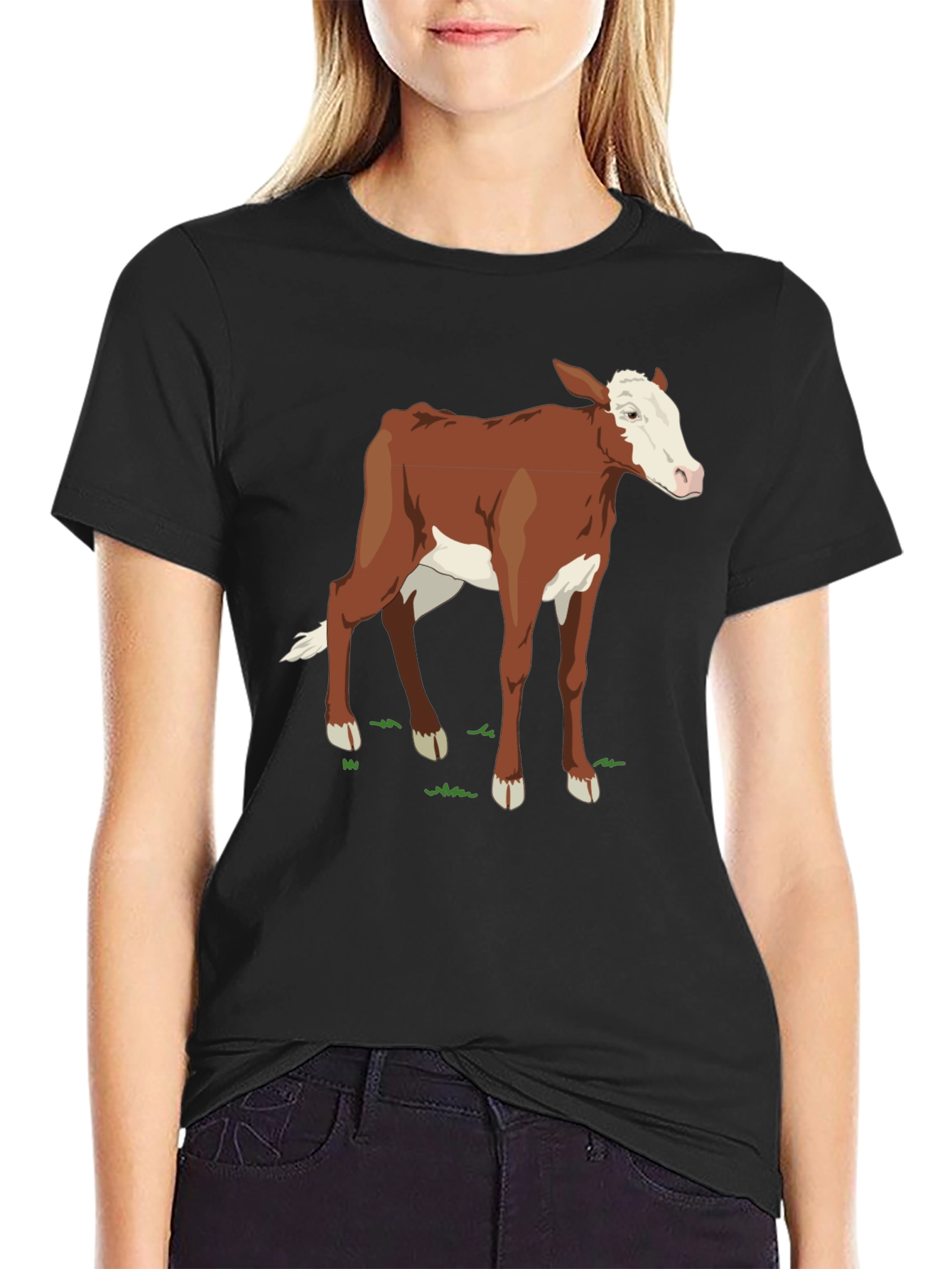 Cow Graphic Black T-Shirt