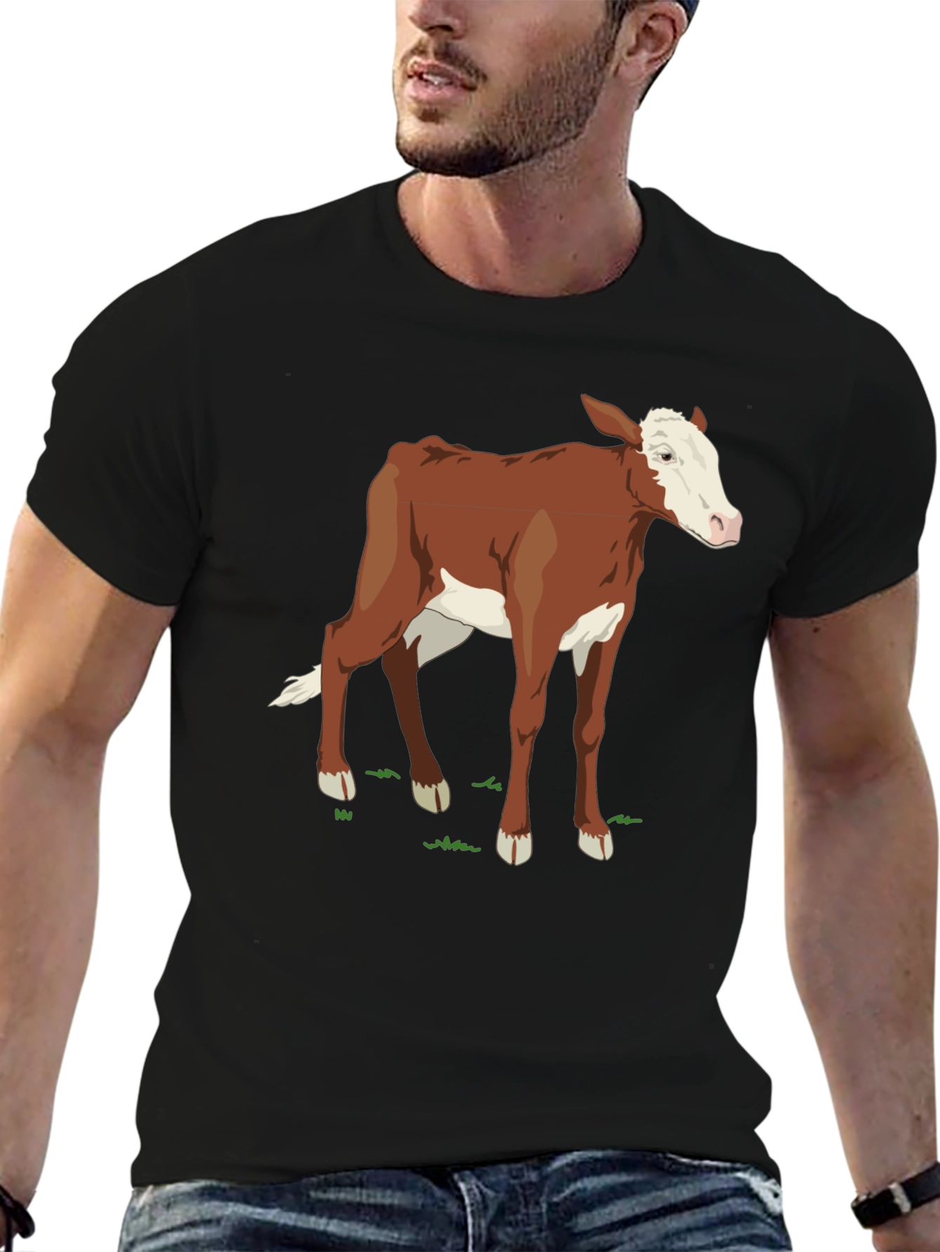 Cow Graphic Black T-Shirt