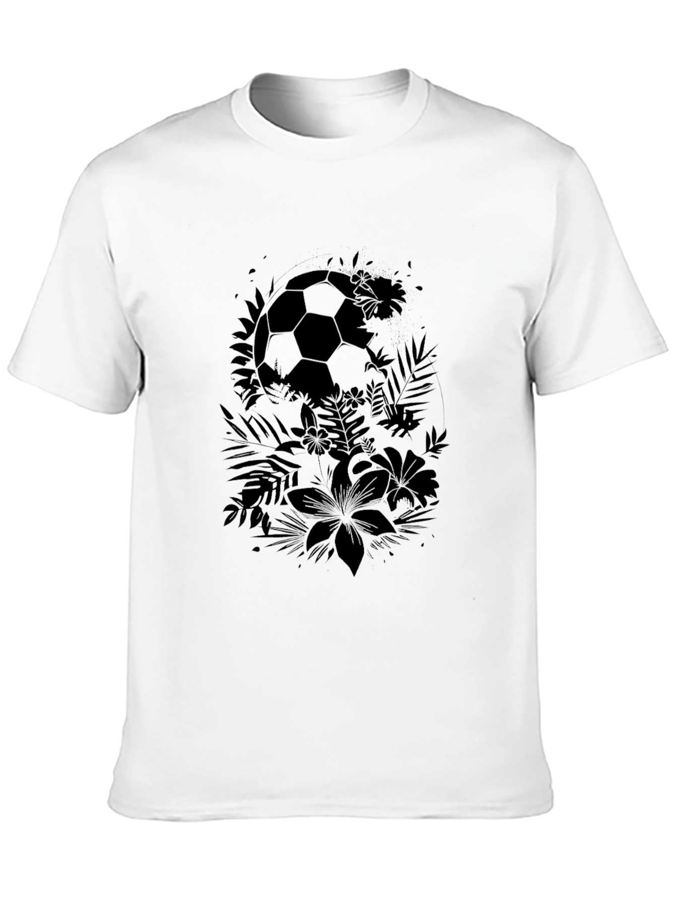 Tropical Soccer Ball Graphic Tee - Black