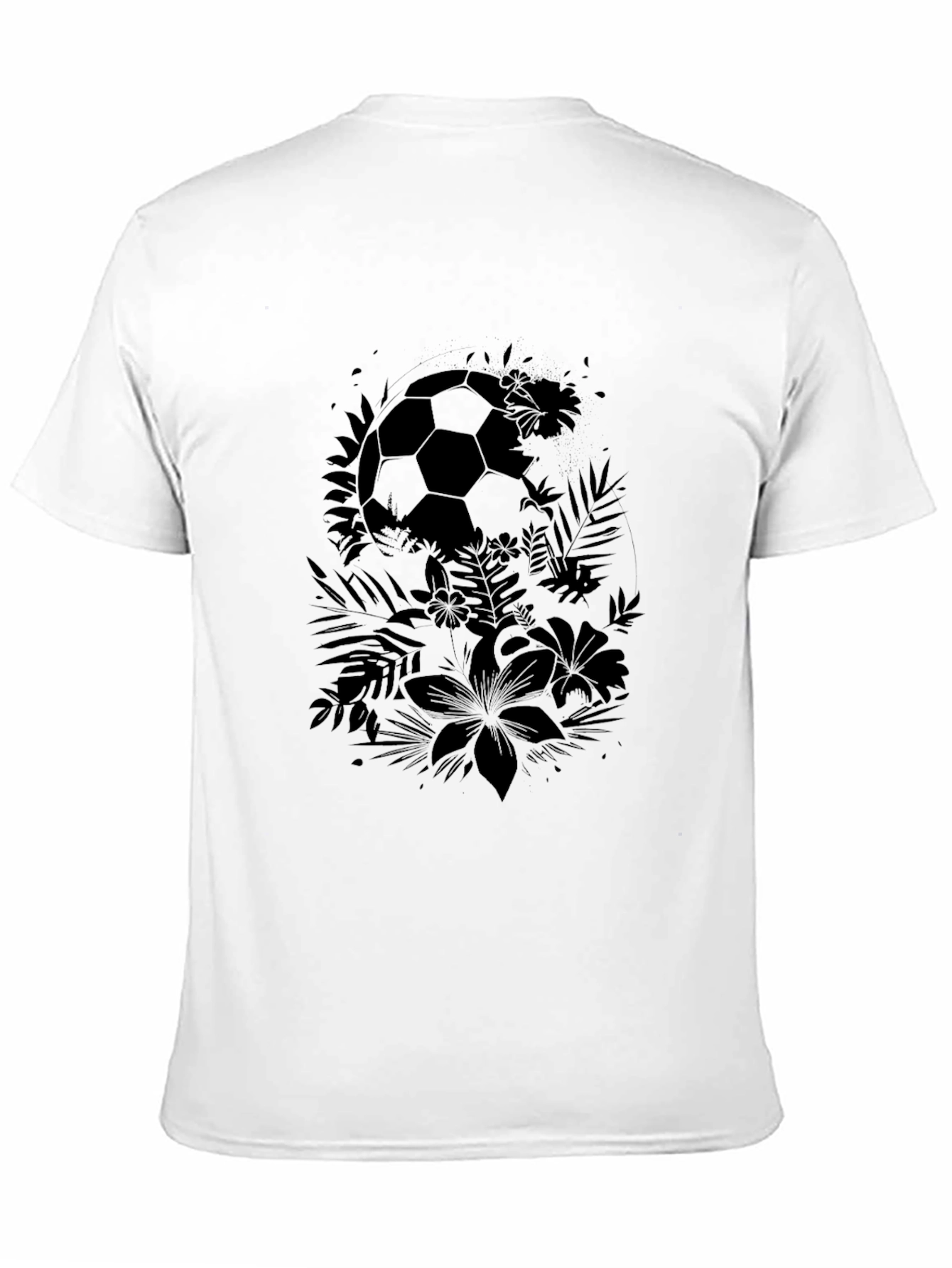 Tropical Soccer Ball Graphic Tee - Black