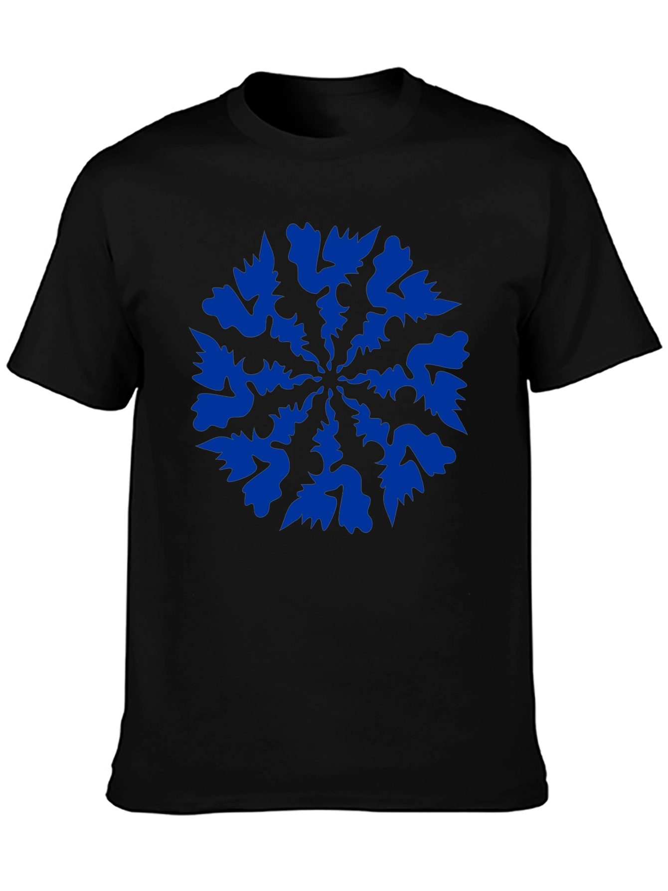 Black Tee with Abstract Blue Graphic