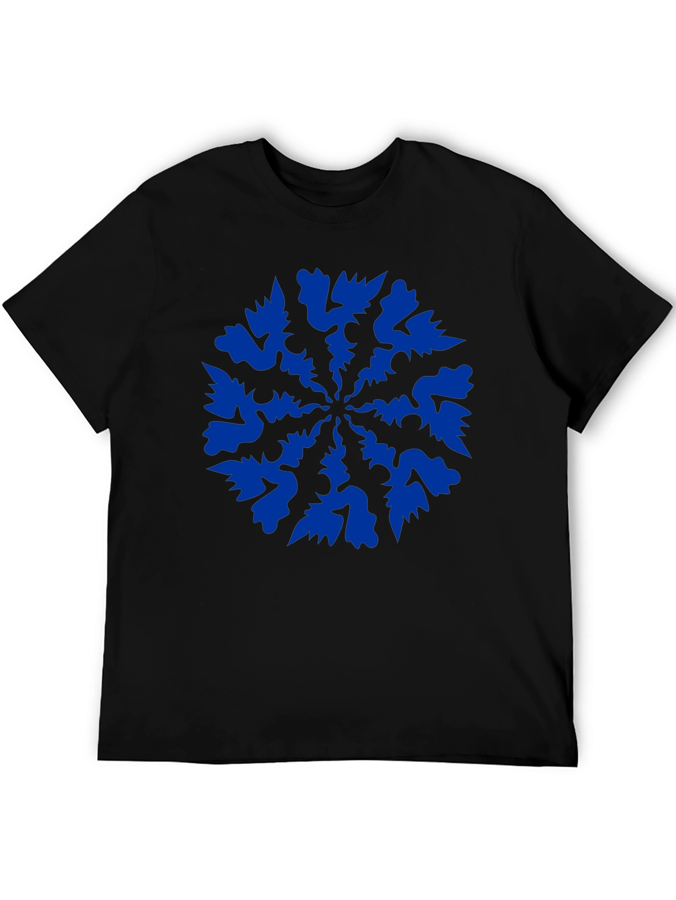 Black Tee with Abstract Blue Graphic