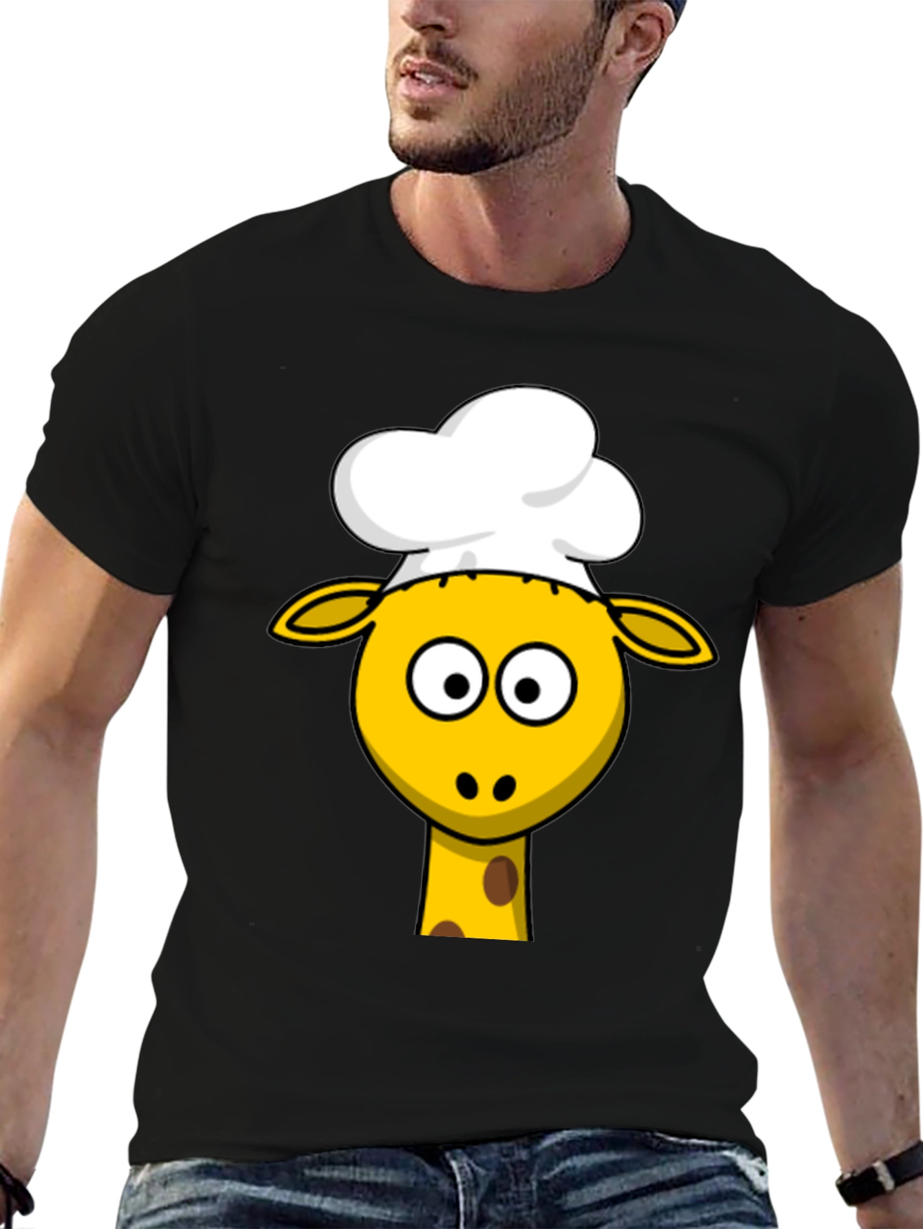 Chef Giraffe Graphic T-Shirt - Cute Animal Tee