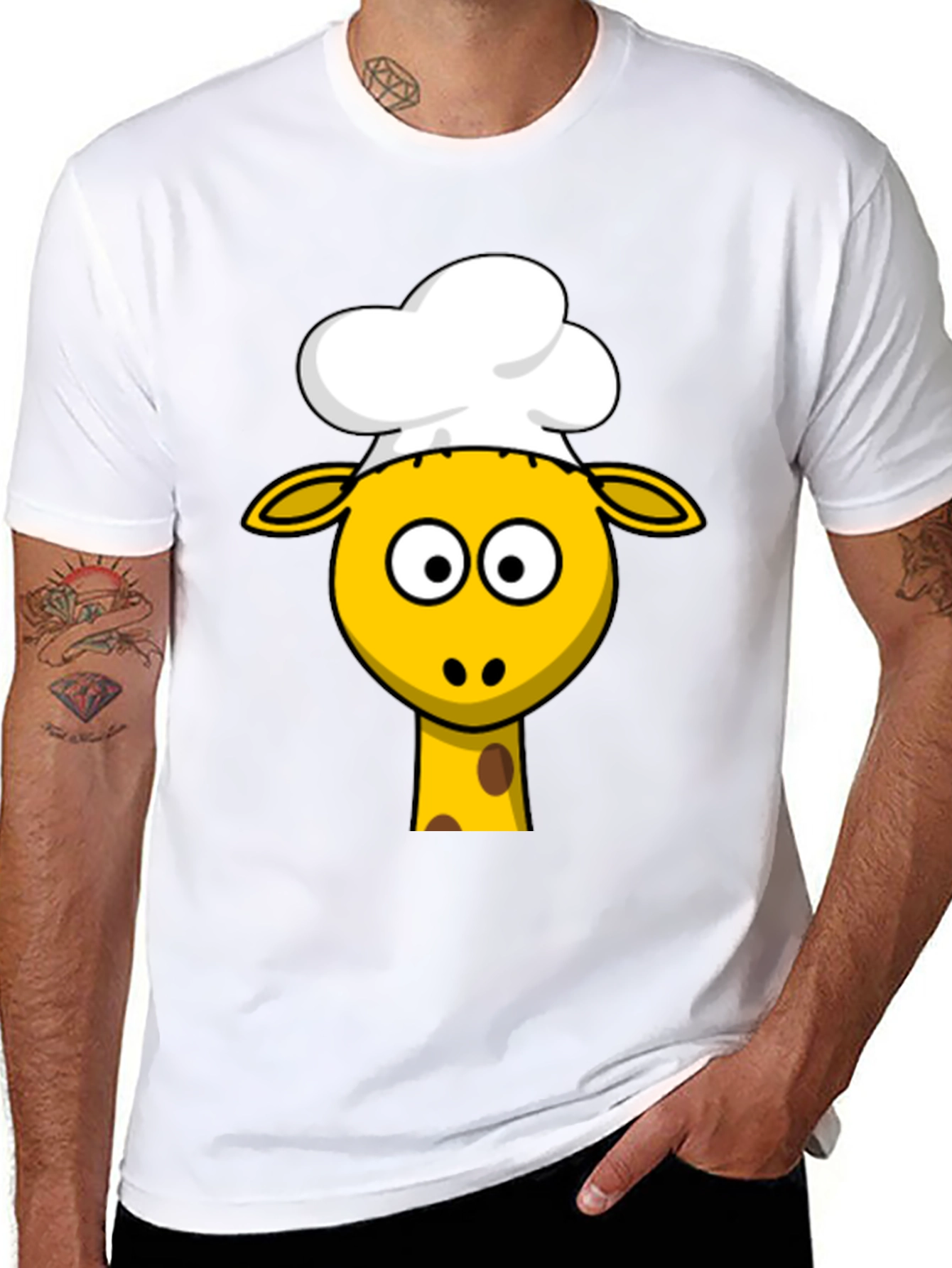 Chef Giraffe Graphic T-Shirt - Cute Animal Tee