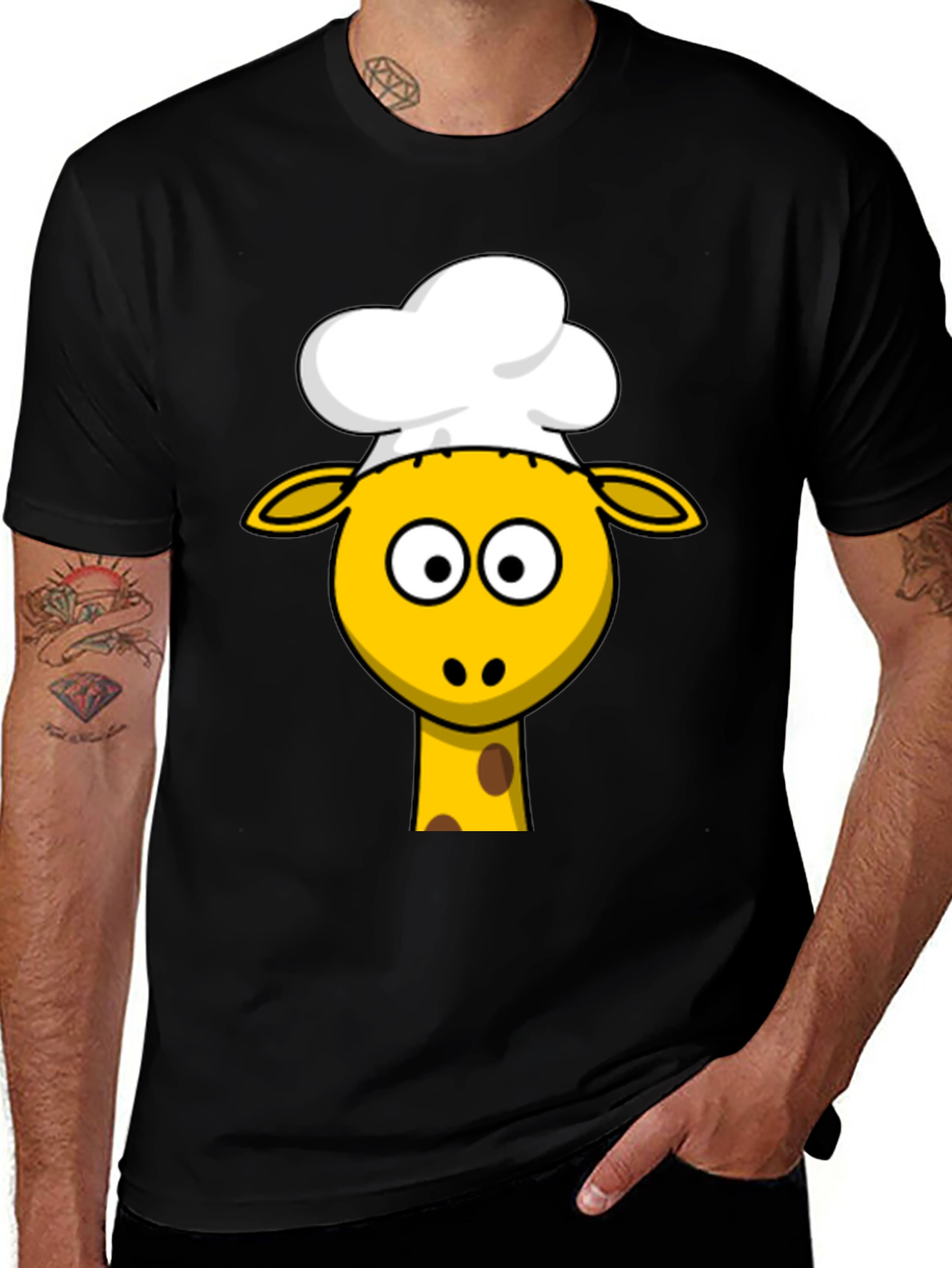 Chef Giraffe Graphic T-Shirt - Cute Animal Tee