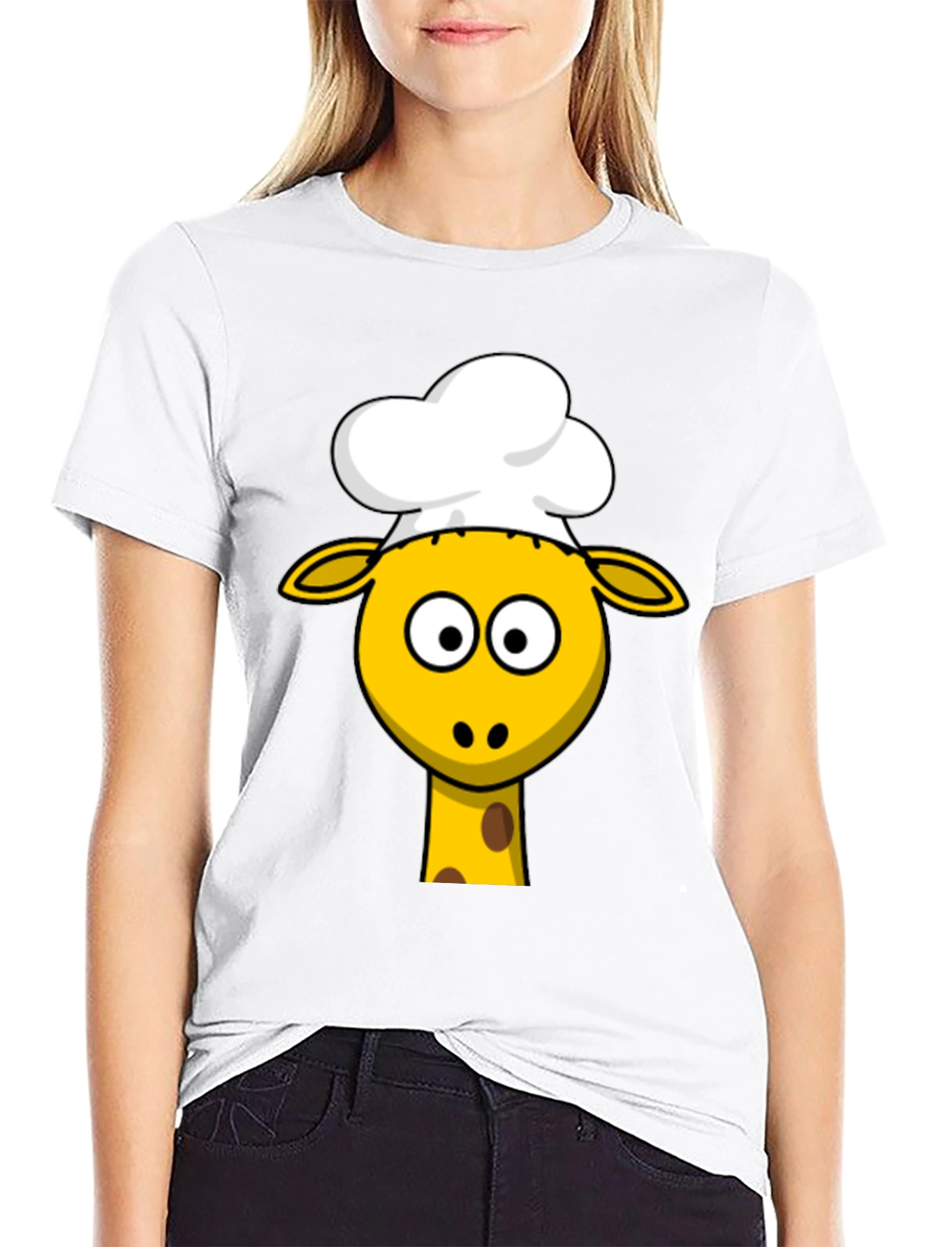 Chef Giraffe Graphic T-Shirt - Cute Animal Tee