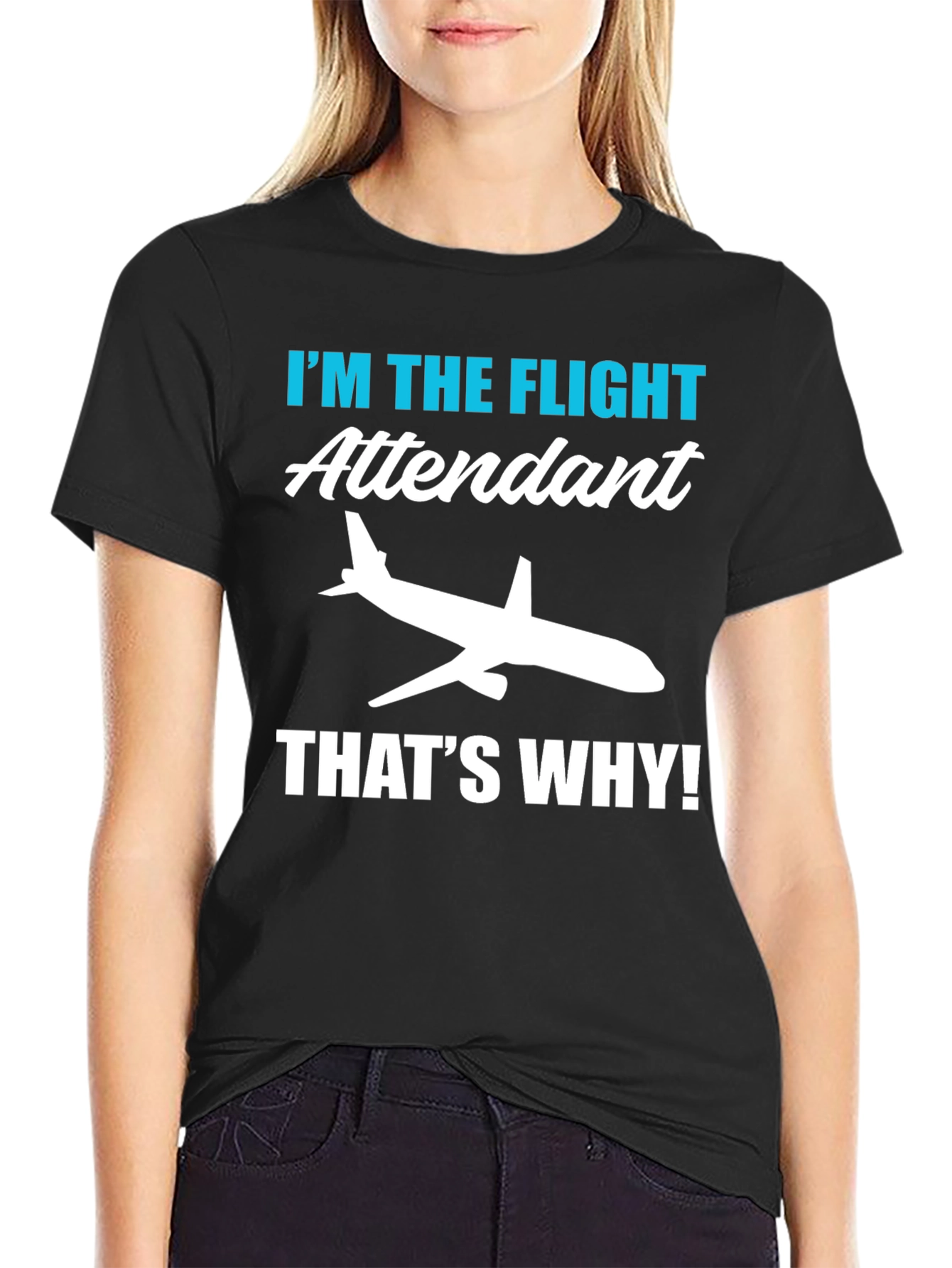 Flight Attendant Tee - Airplane Graphic