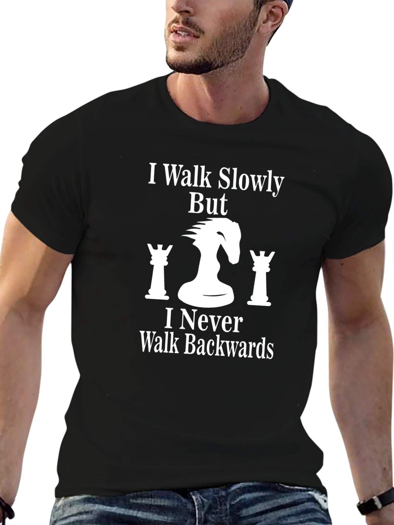 Chess Piece Graphic T-Shirt - I Walk Slowly