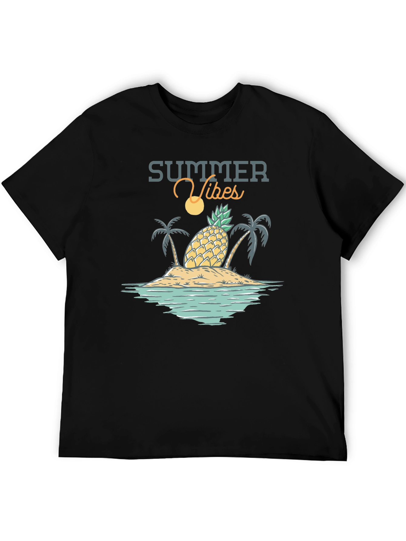 Summer Vibes Graphic T-Shirt - Tropical Island Design