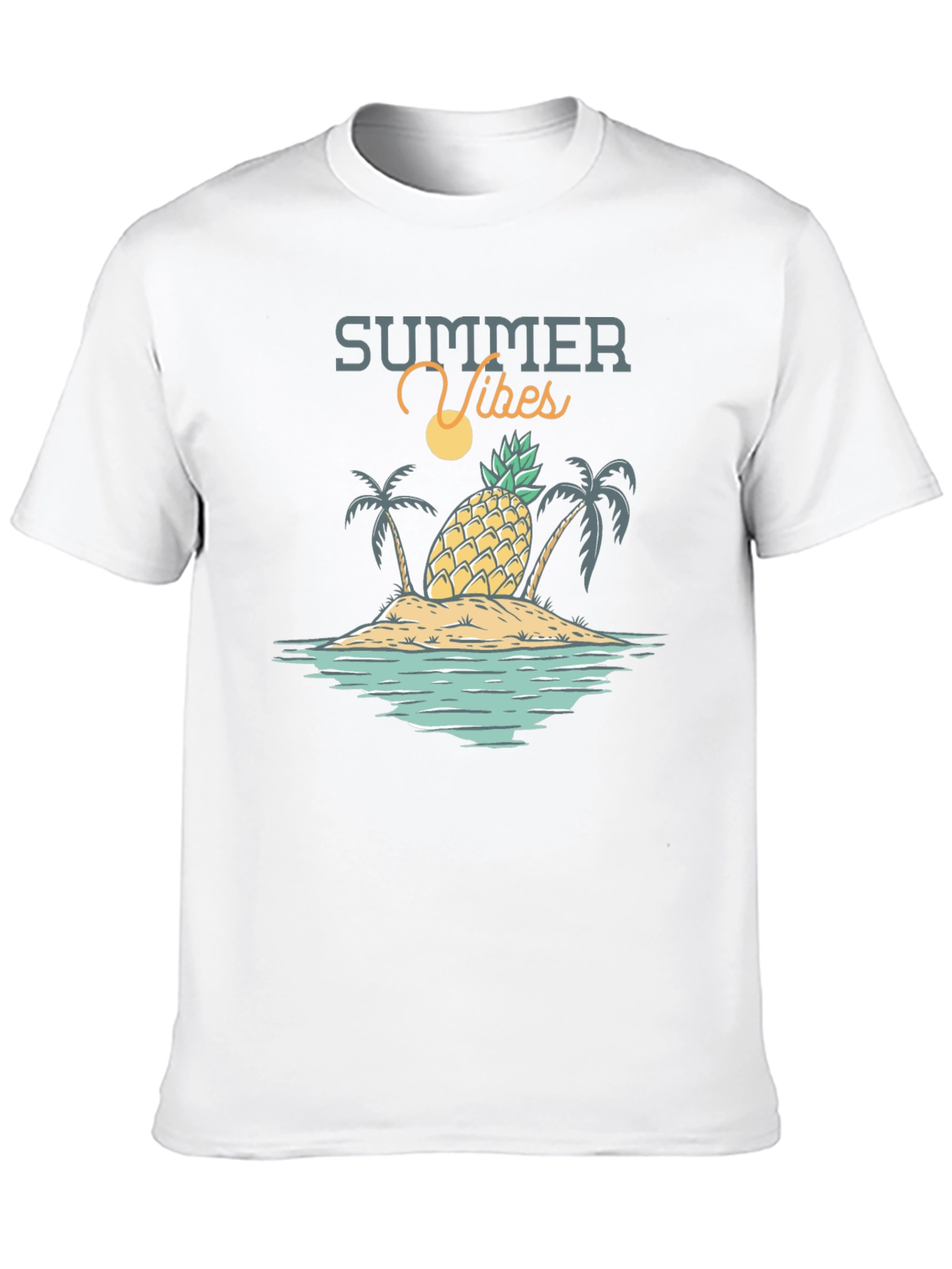 Summer Vibes Graphic T-Shirt - Tropical Island Design
