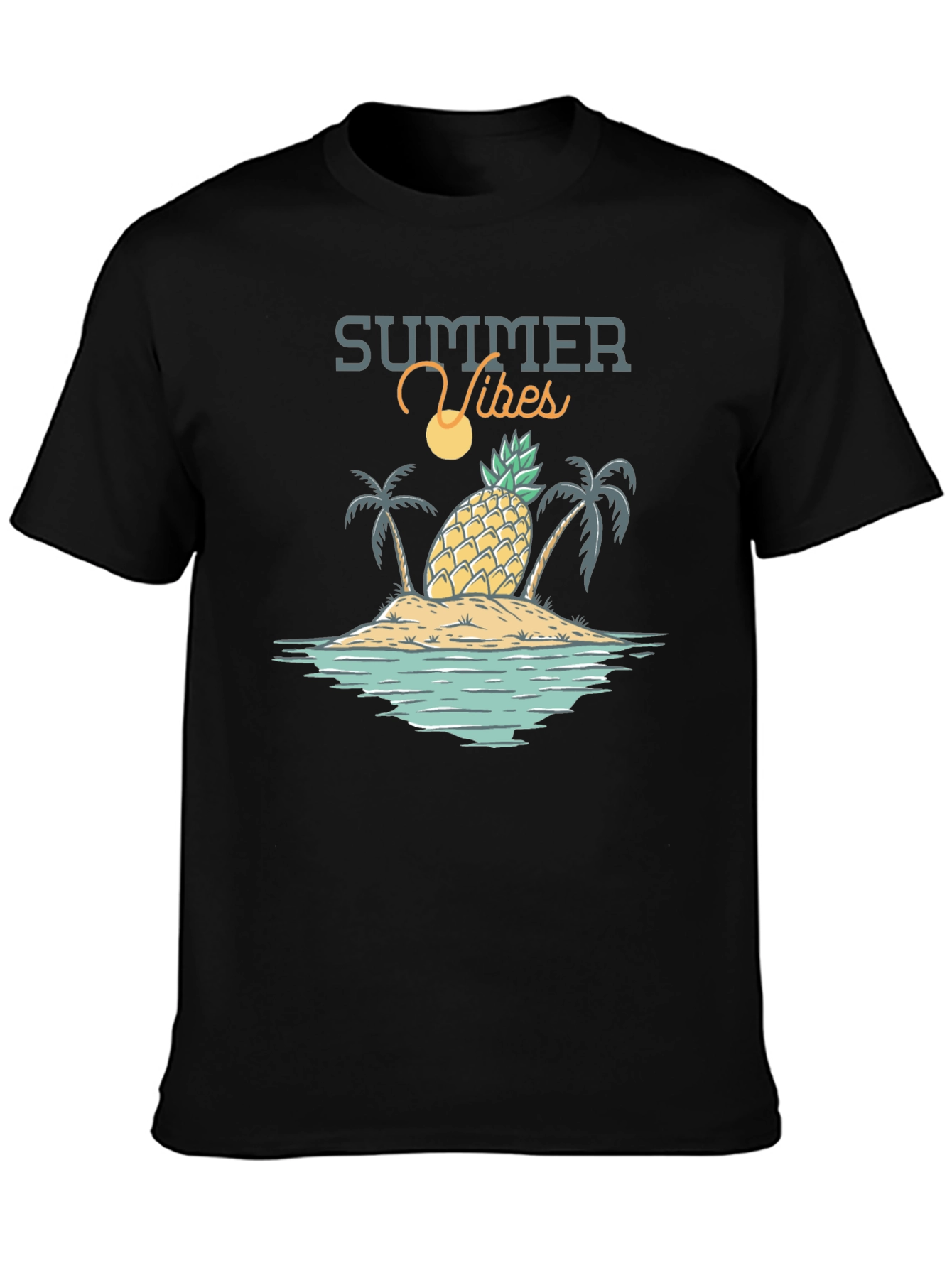 Summer Vibes Graphic T-Shirt - Tropical Island Design