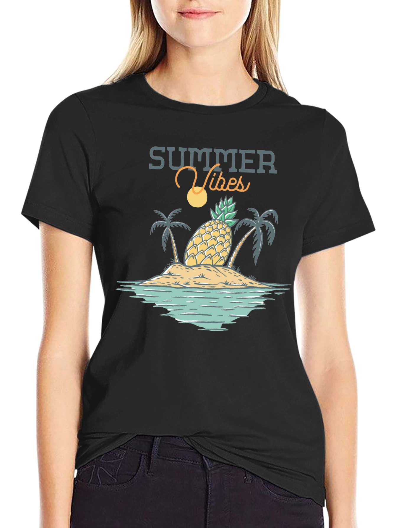 Summer Vibes Graphic T-Shirt - Tropical Island Design
