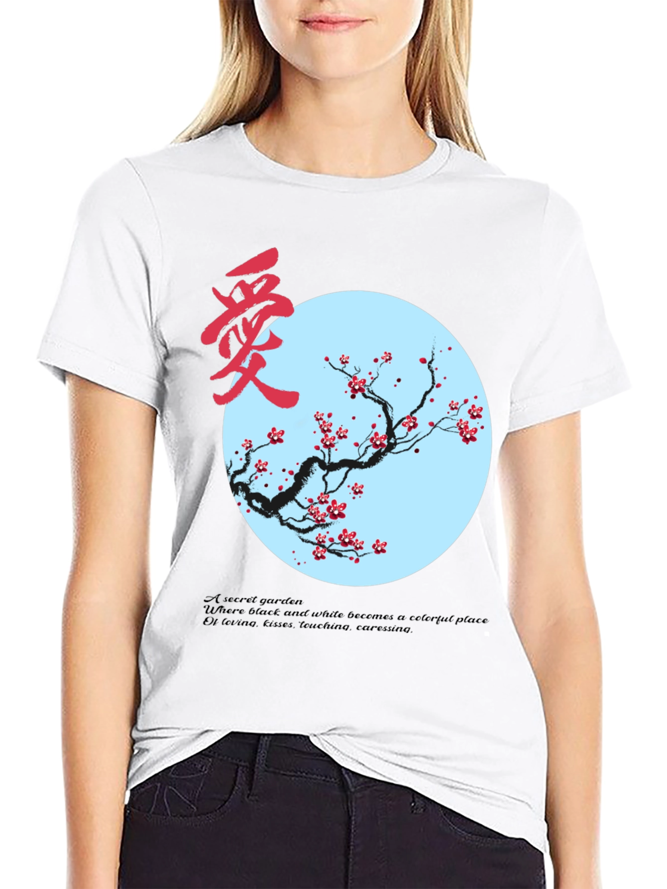 Artistic Black T-Shirt with Floral Design