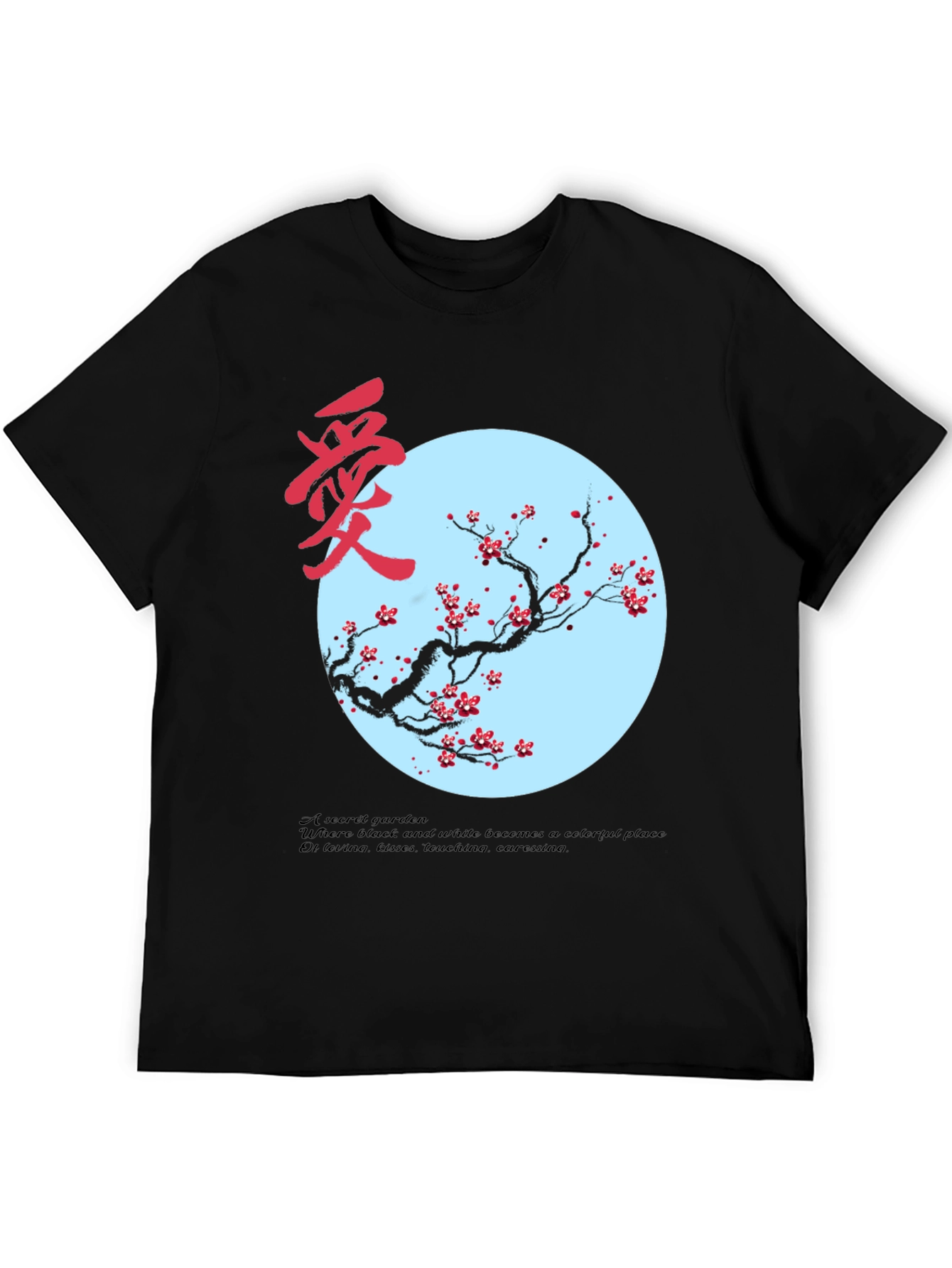 Artistic Black T-Shirt with Floral Design