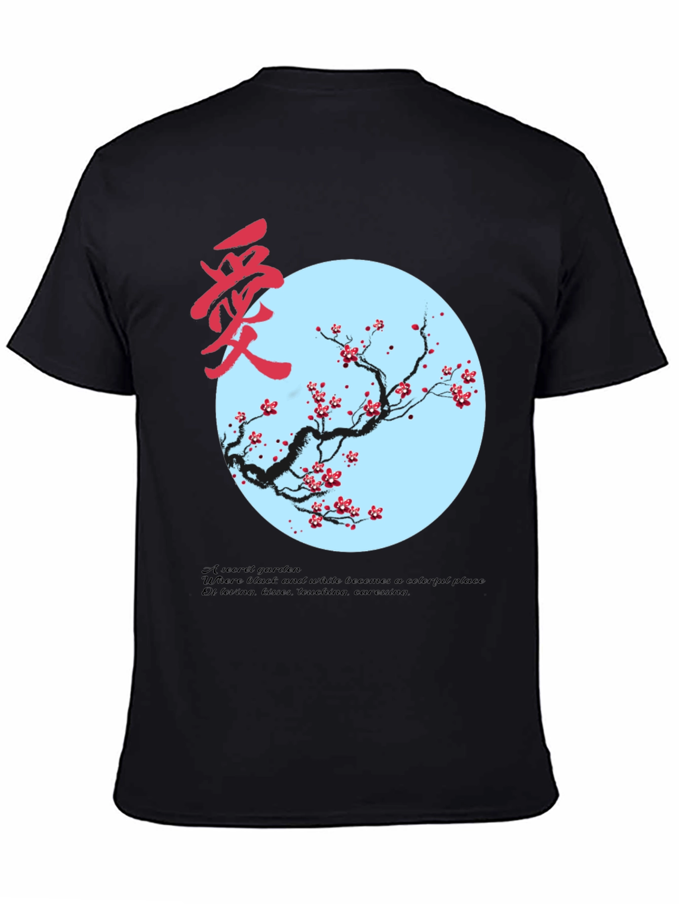 Artistic Black T-Shirt with Floral Design