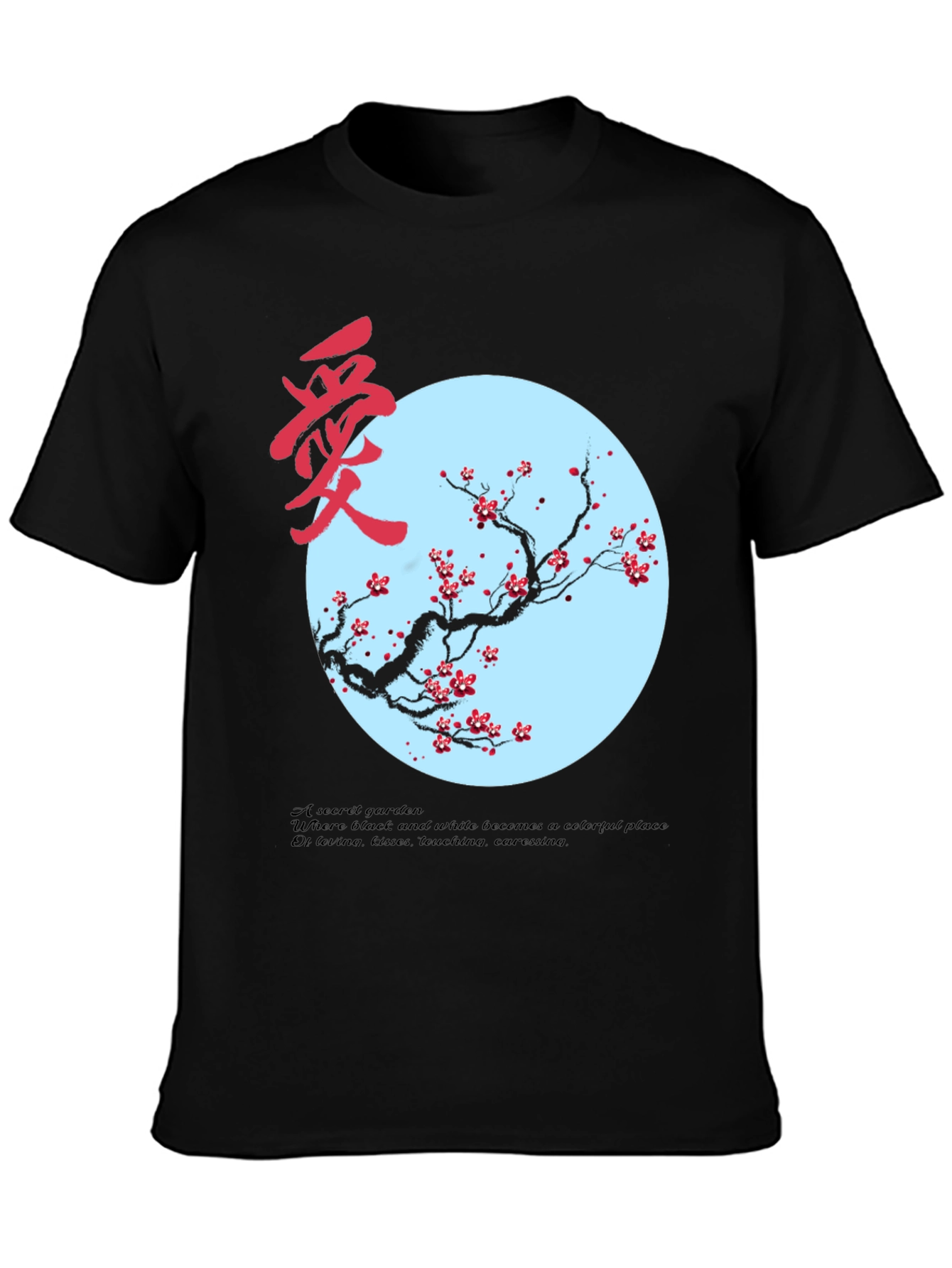 Artistic Black T-Shirt with Floral Design
