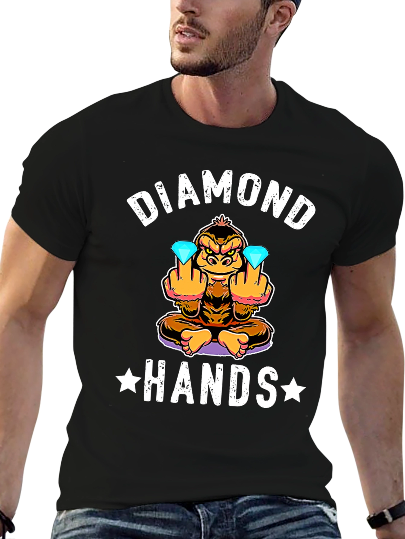 Diamond Hands Funny Monkey T-Shirt