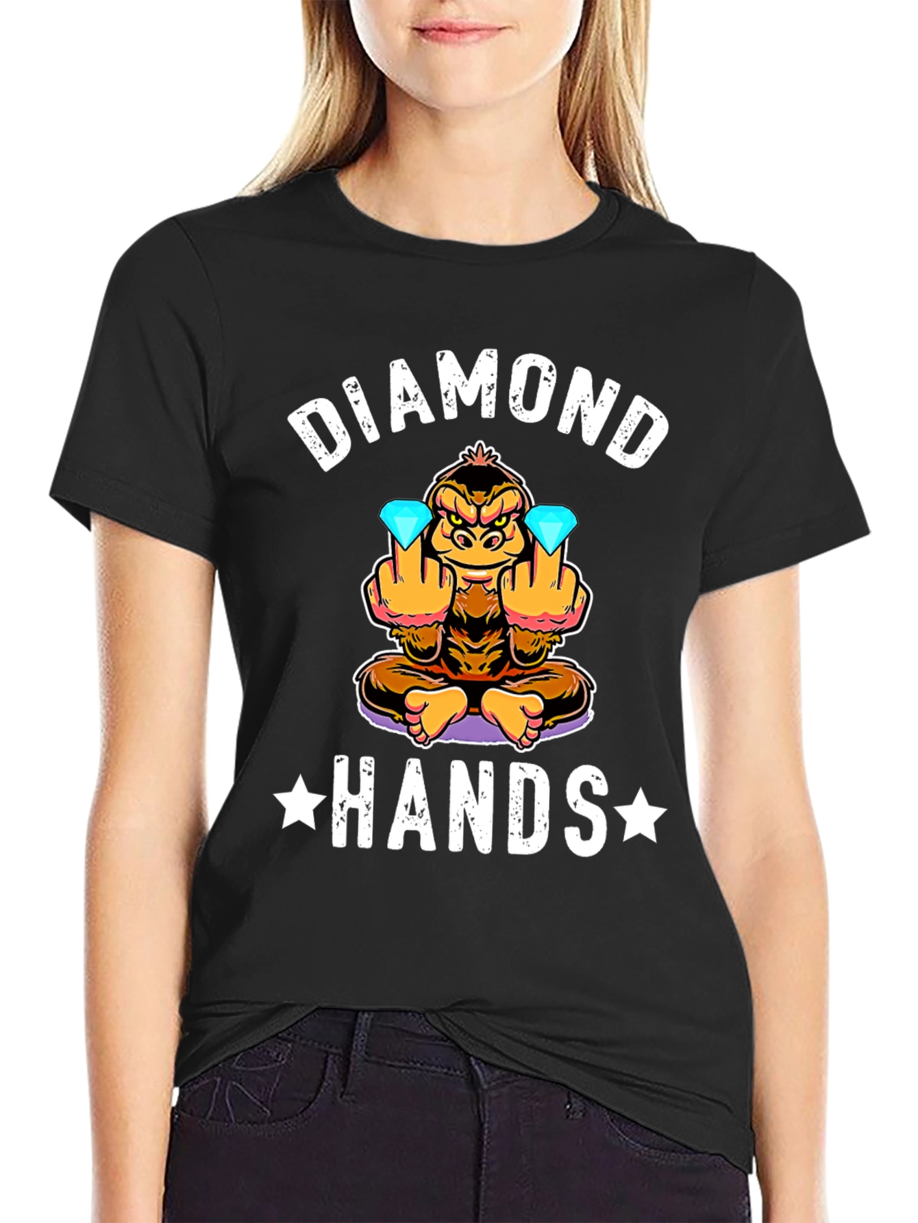 Diamond Hands Funny Monkey T-Shirt