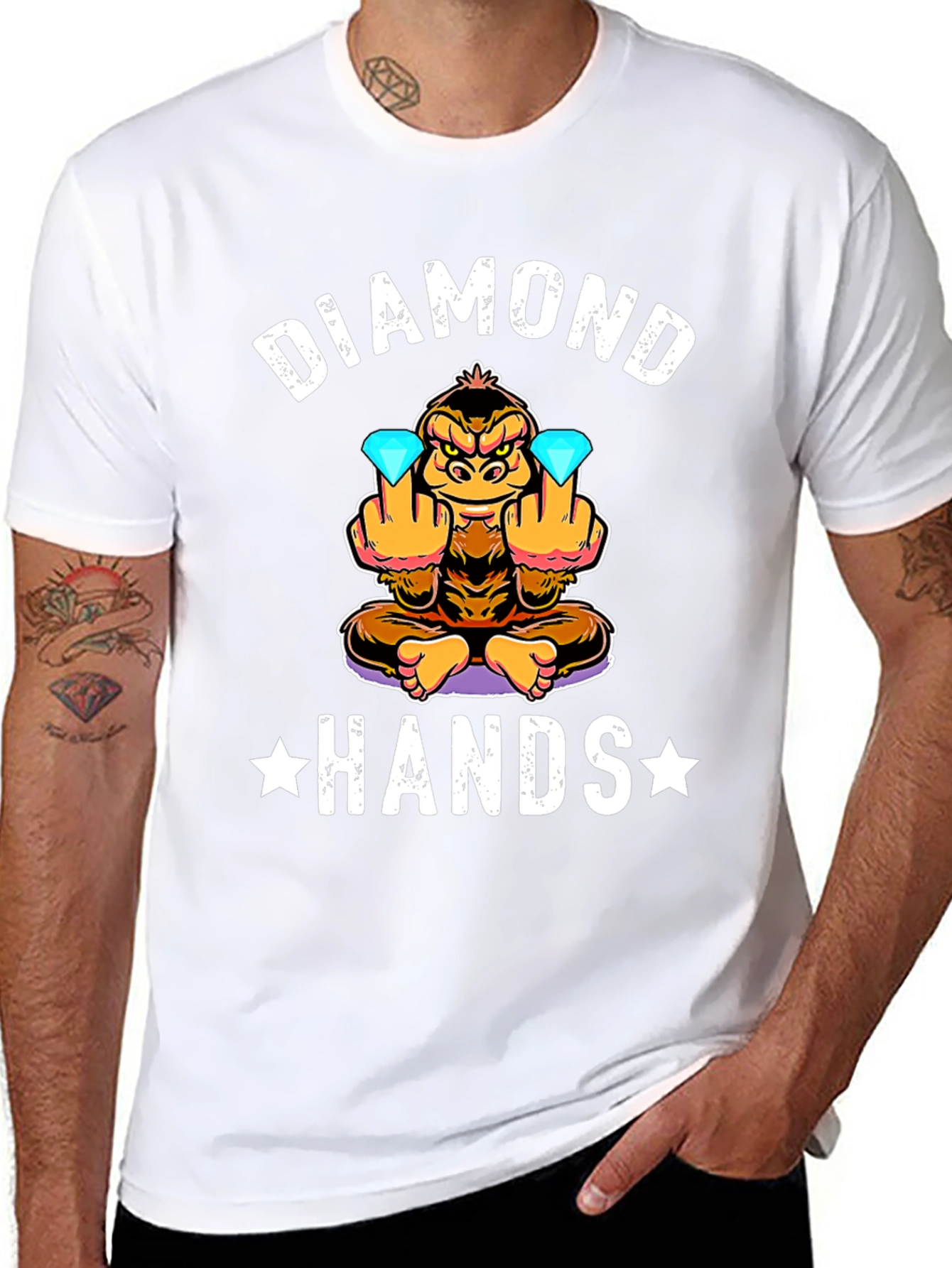 Diamond Hands Funny Monkey T-Shirt