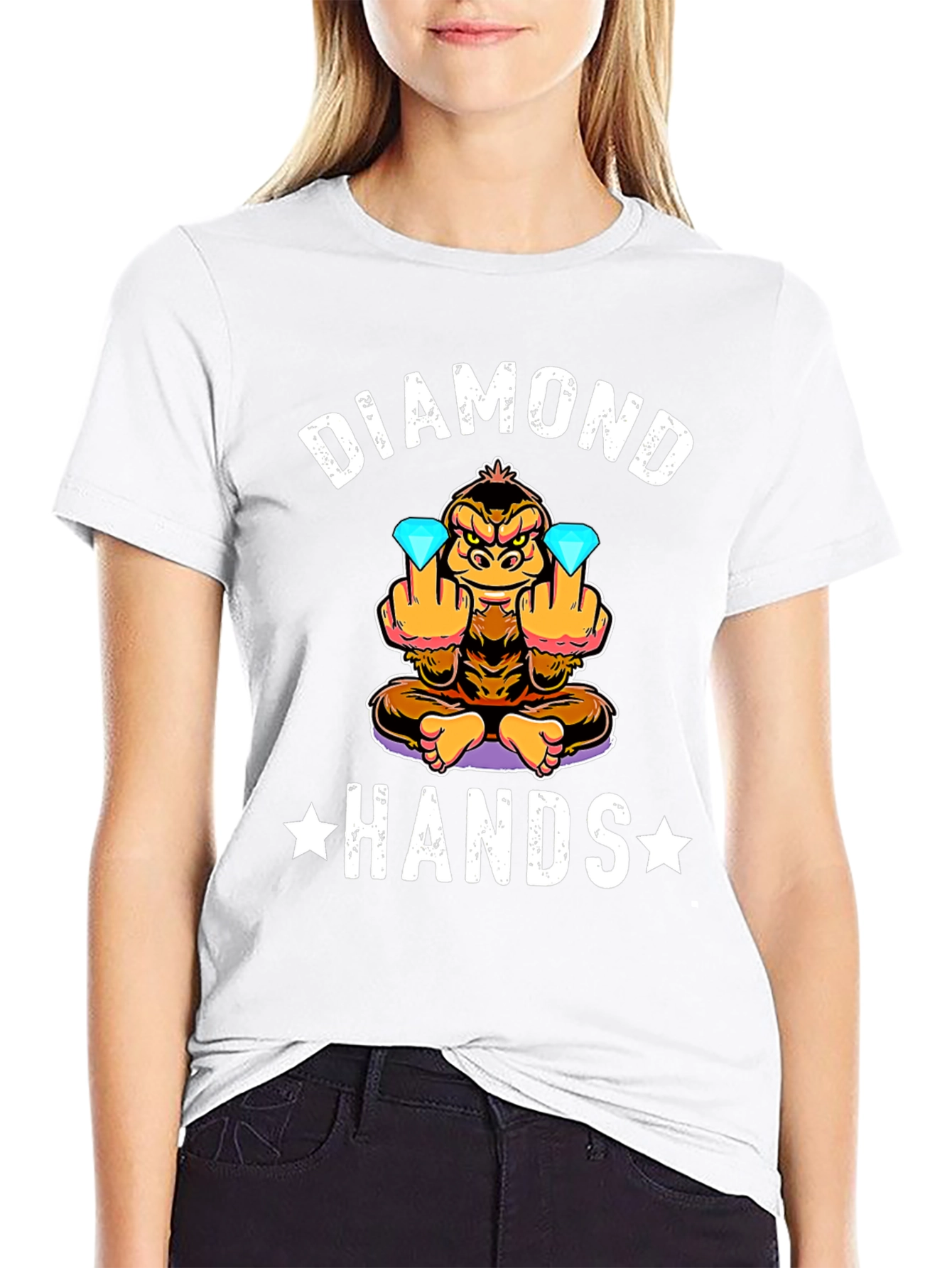 Diamond Hands Funny Monkey T-Shirt