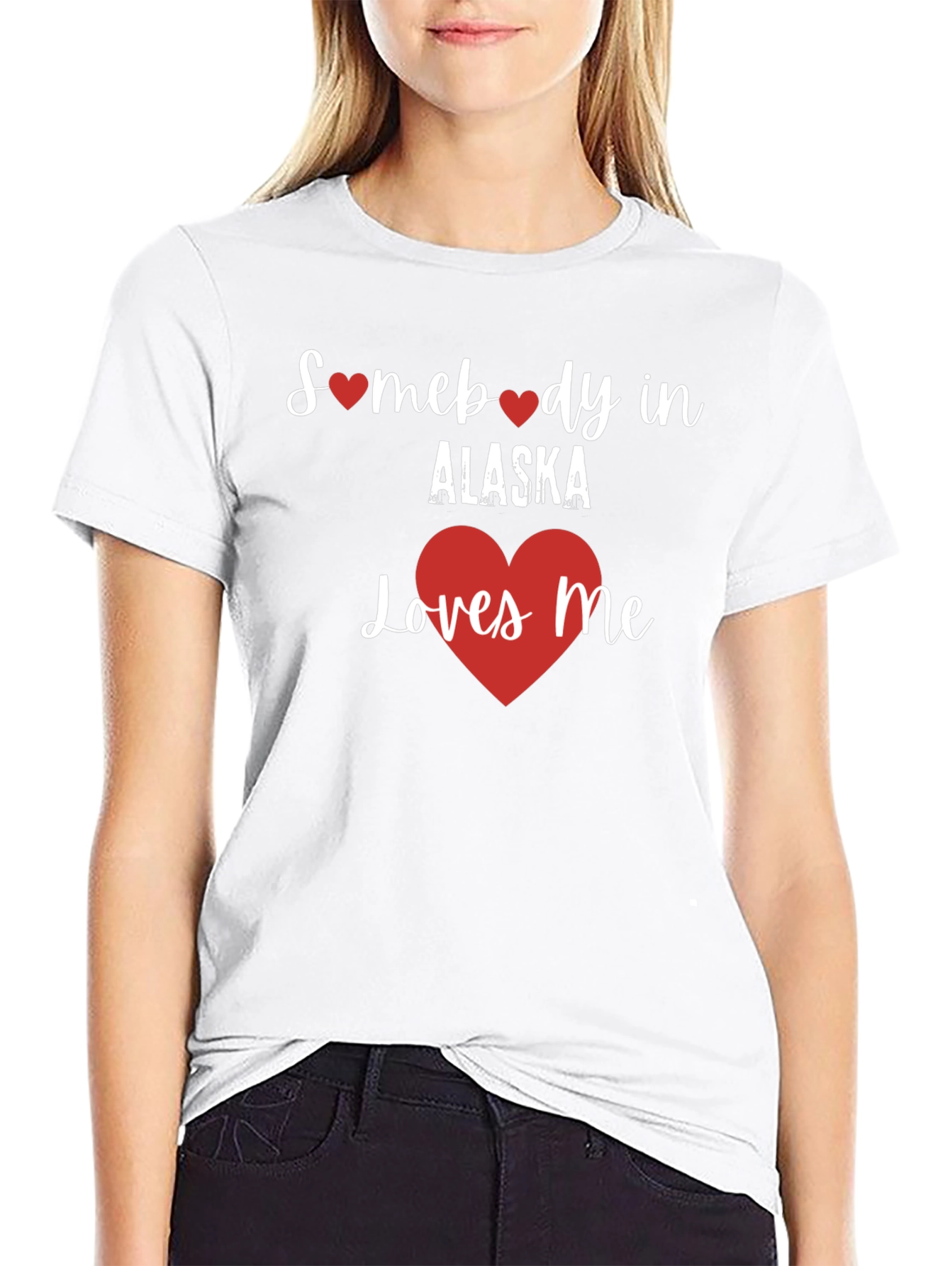 Somebody in Alaska Loves Me Black T-Shirt