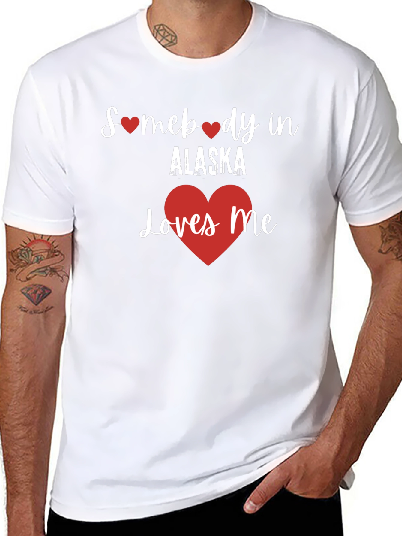 Somebody in Alaska Loves Me Black T-Shirt