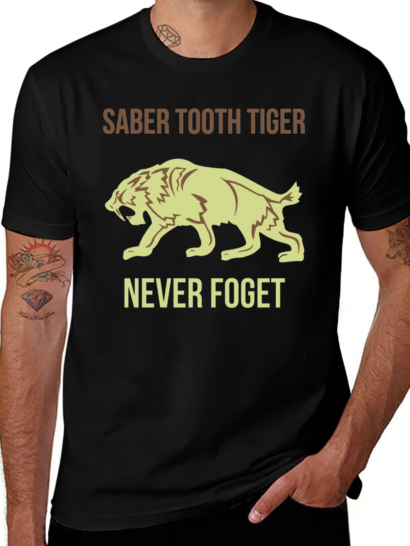 Saber Tooth Tiger Graphic Tee - Never Forget