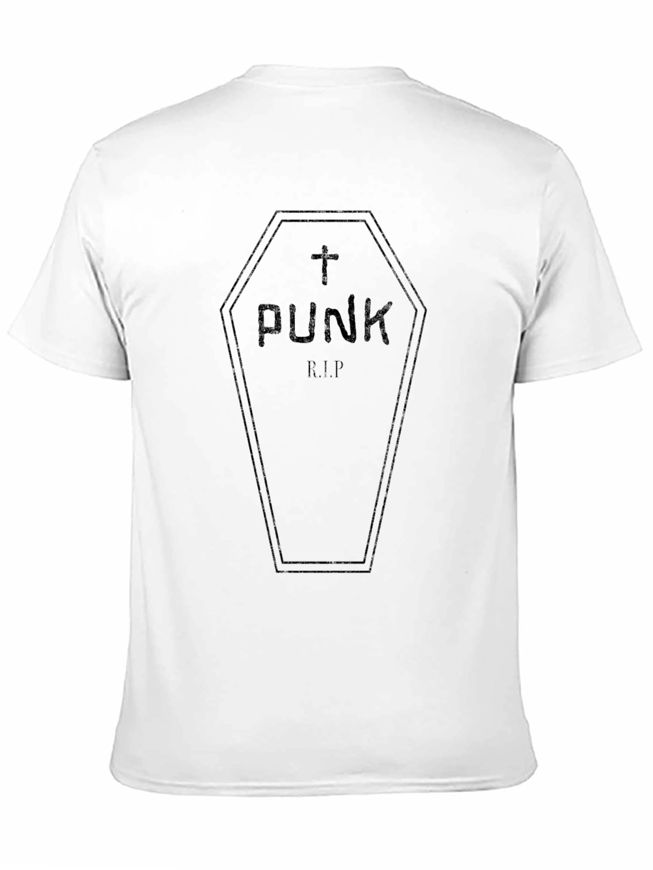 Punk R.I.P. Graphic Tee - Black Coffin Design