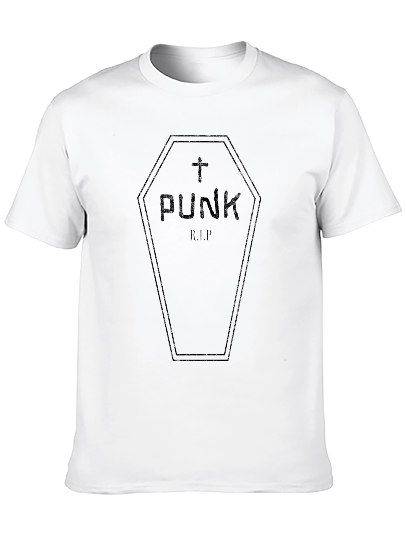 Punk R.I.P. Graphic Tee - Black Coffin Design