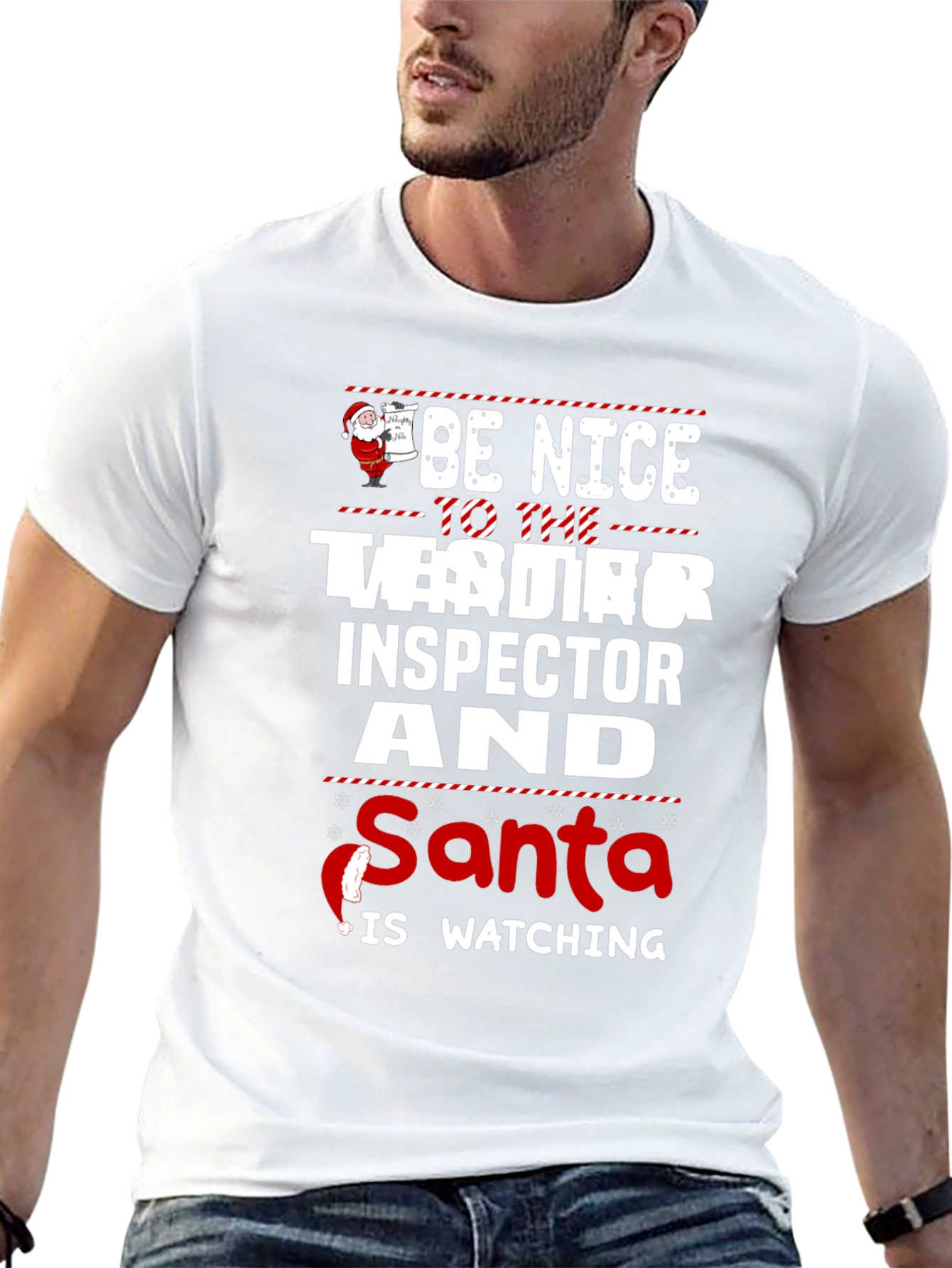 Be Nice to the Tester Inspector Santa T-Shirt