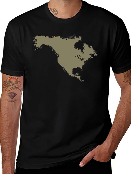 North America Continent Map Graphic Tee