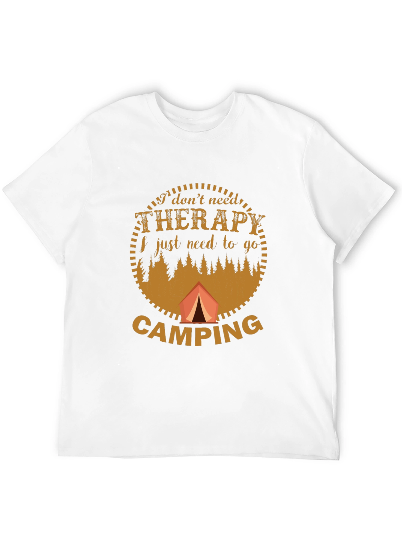 Camping Therapy Graphic T-Shirt - Black