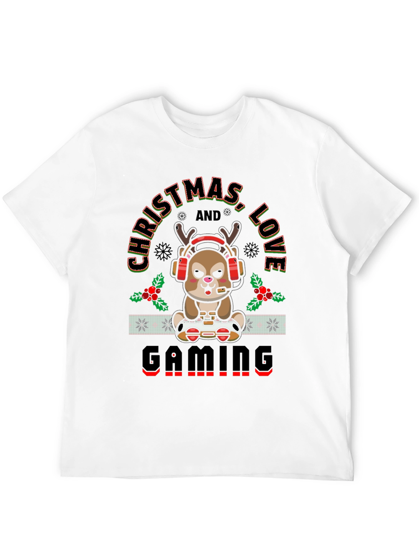 Christmas Love Gaming Deer T-Shirt