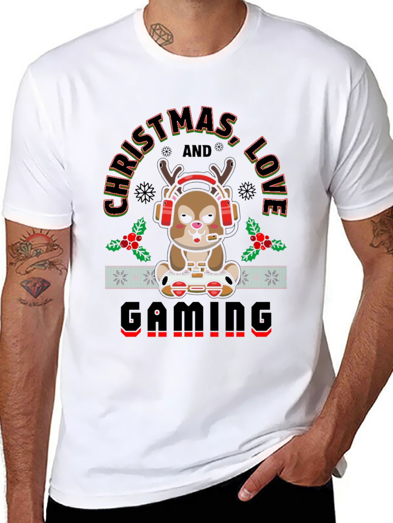 Christmas Love Gaming Deer T-Shirt
