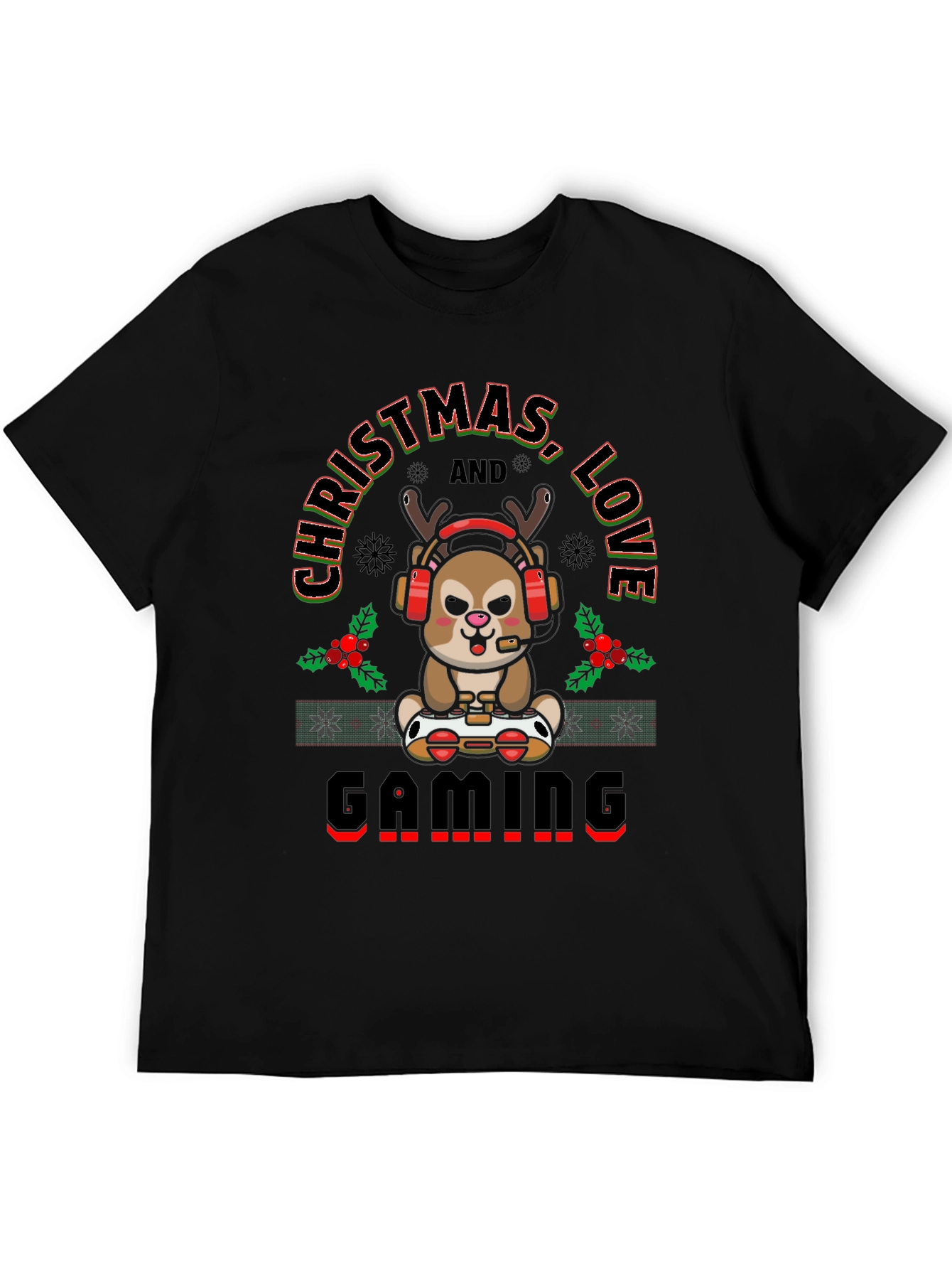 Christmas Love Gaming Deer T-Shirt