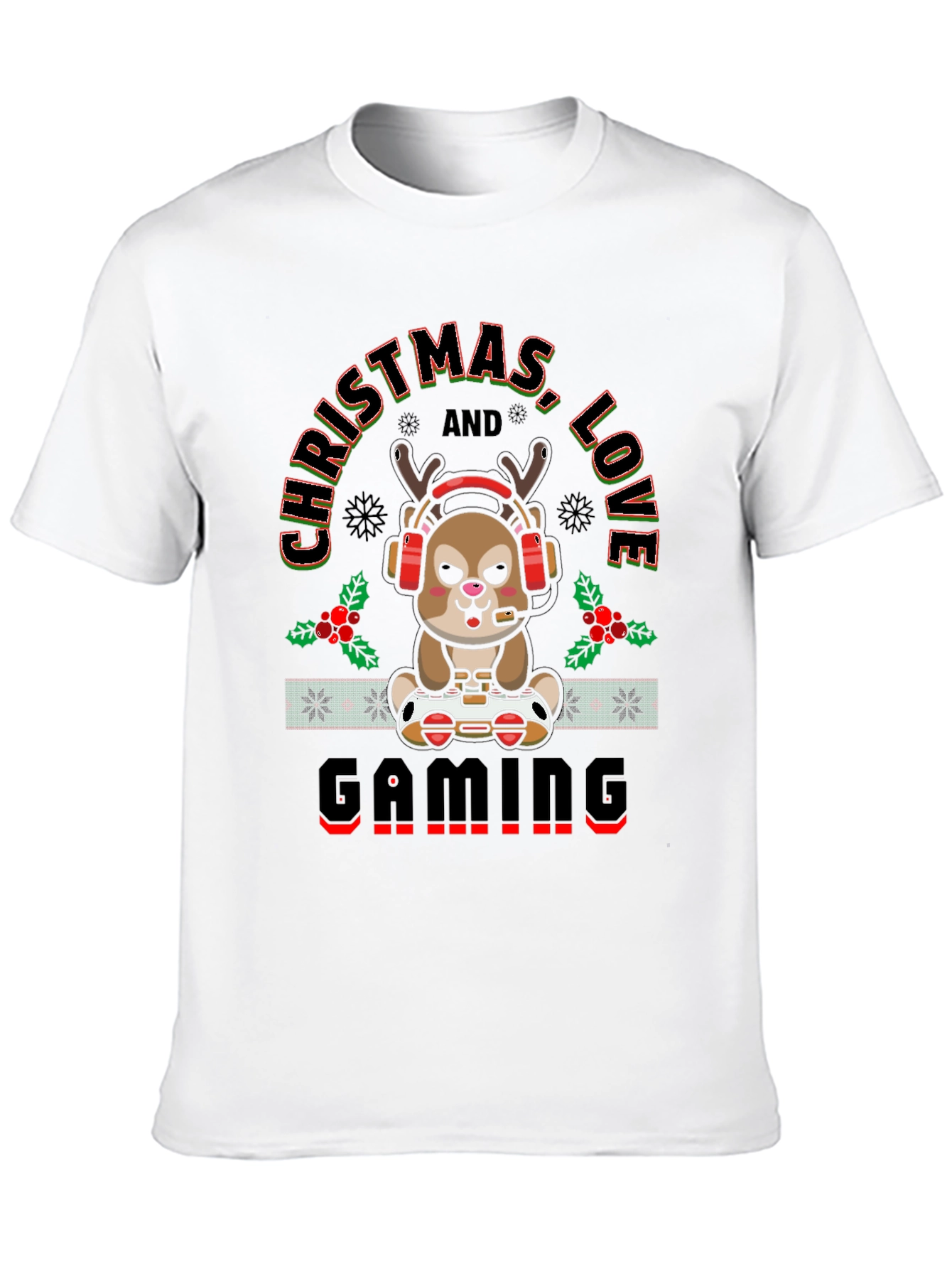 Christmas Love Gaming Deer T-Shirt