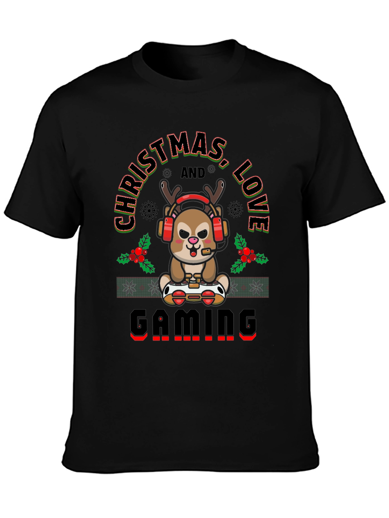 Christmas Love Gaming Deer T-Shirt